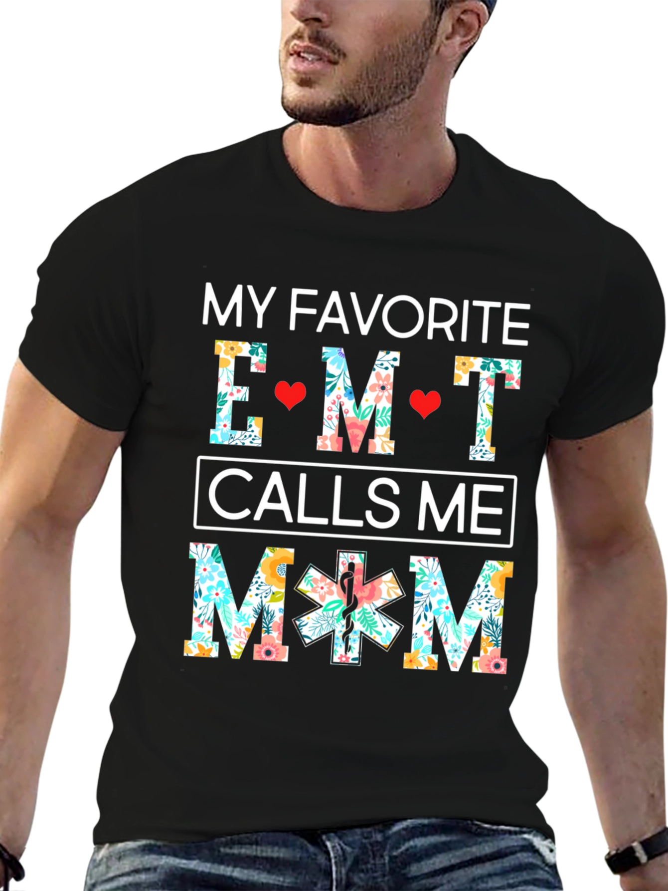 EMT Mom Floral T-Shirt