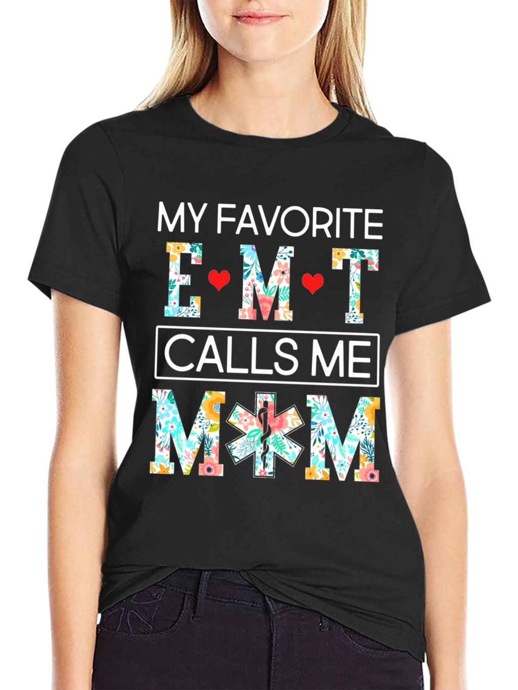 EMT Mom Floral T-Shirt