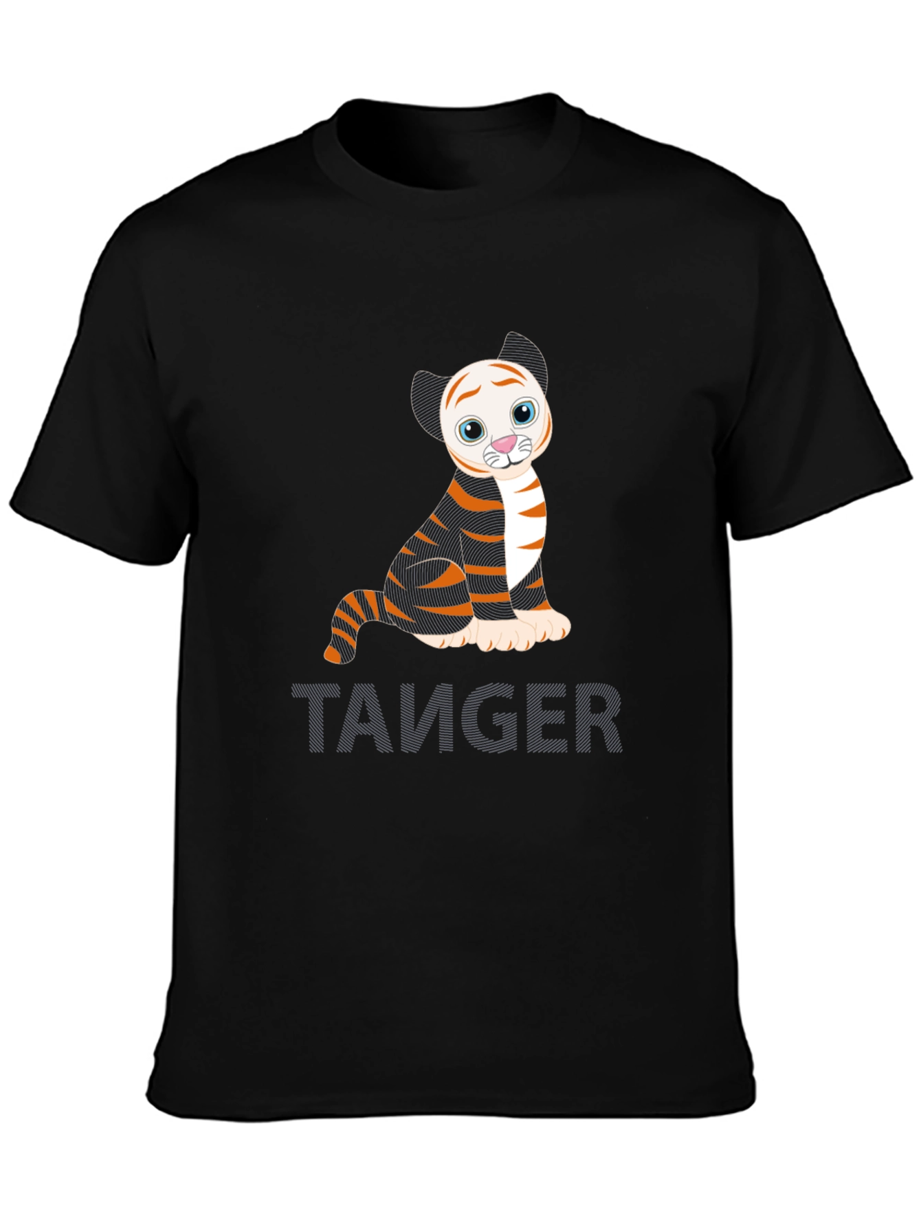 Cute Tiger Graphic Tee - Trendy Black T-Shirt