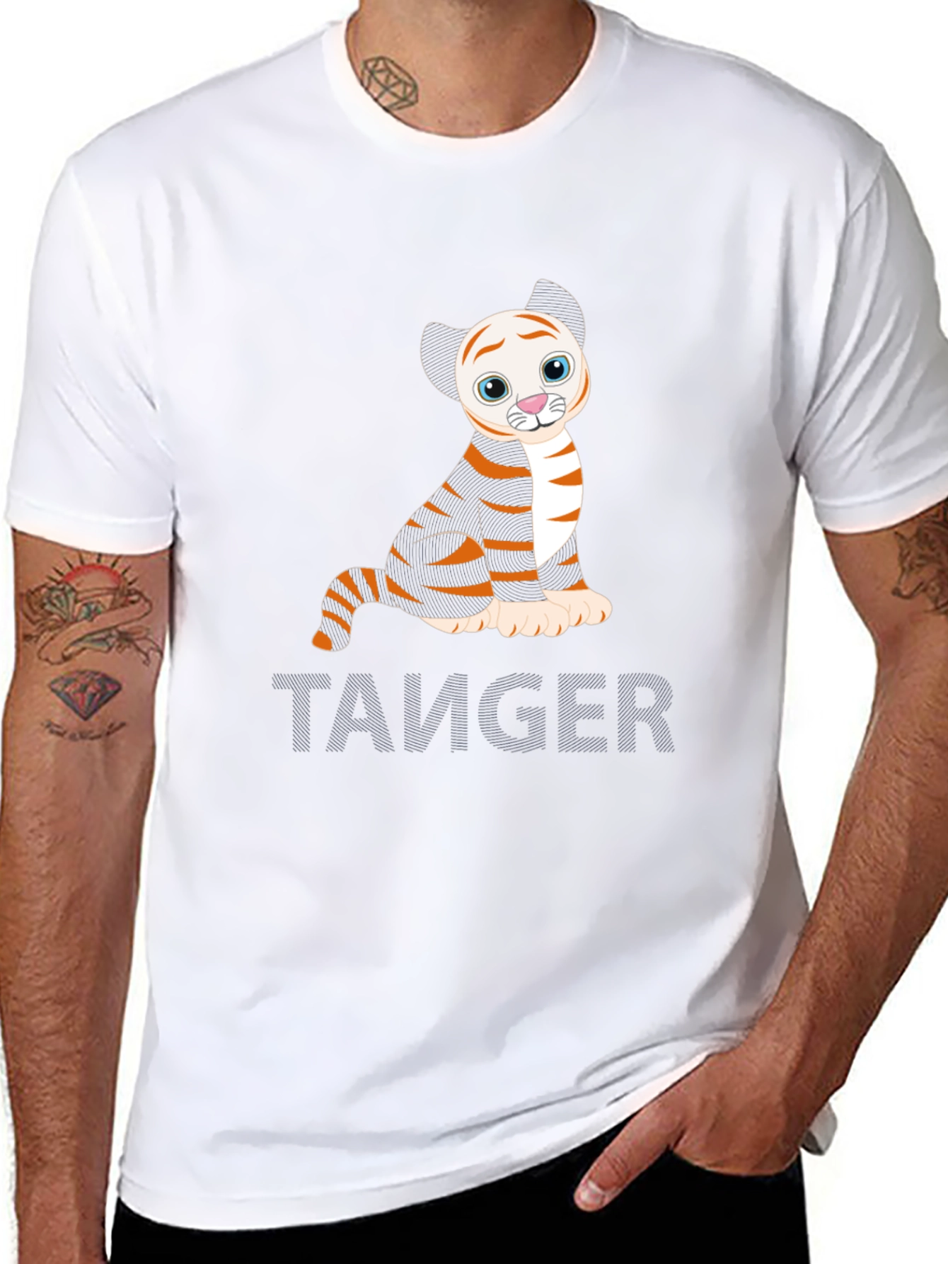 Cute Tiger Graphic Tee - Trendy Black T-Shirt