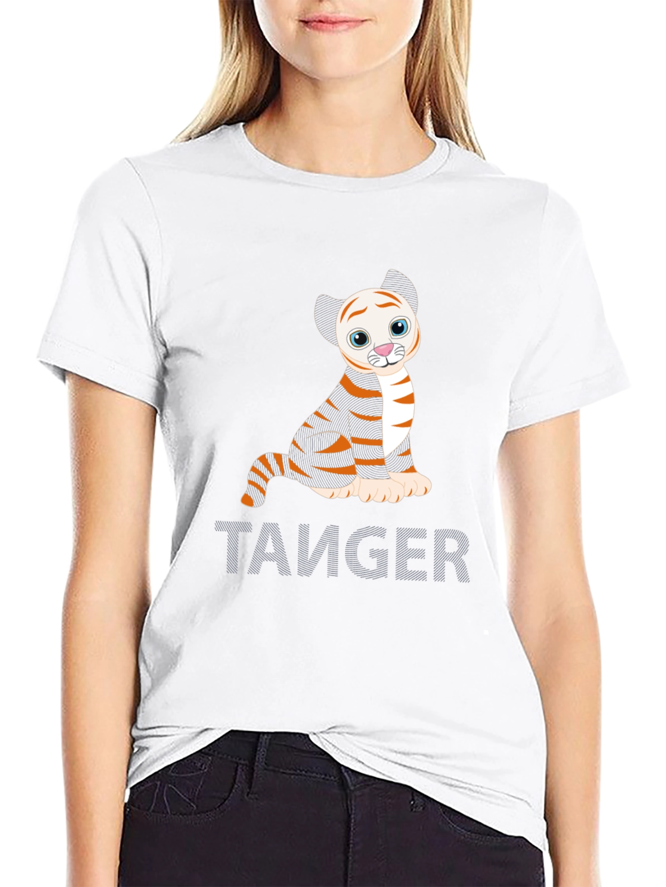 Cute Tiger Graphic Tee - Trendy Black T-Shirt
