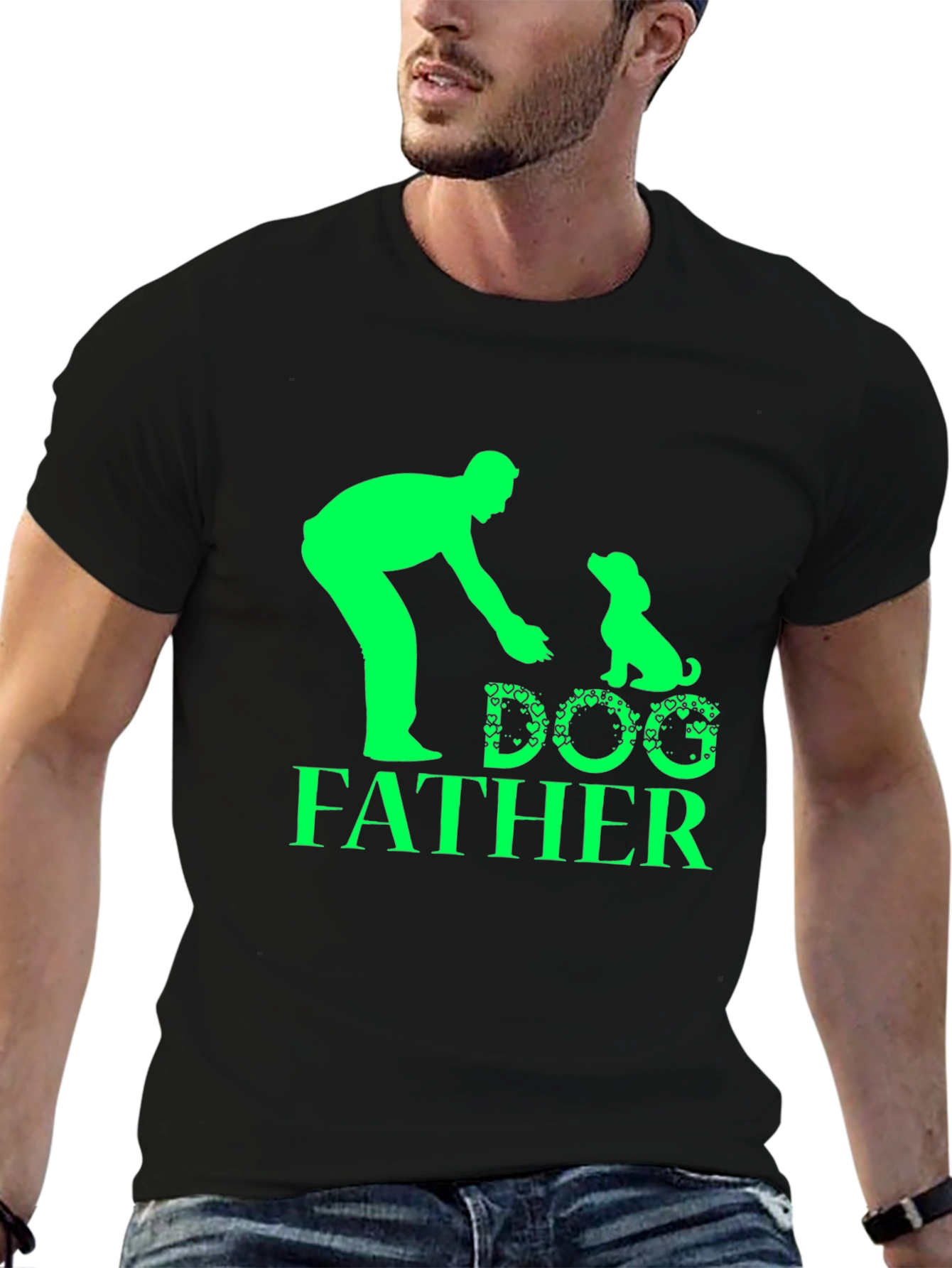 Dog Father Graphic Tee - Black