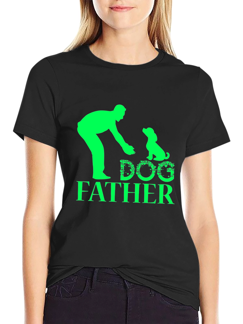 Dog Father Graphic Tee - Black