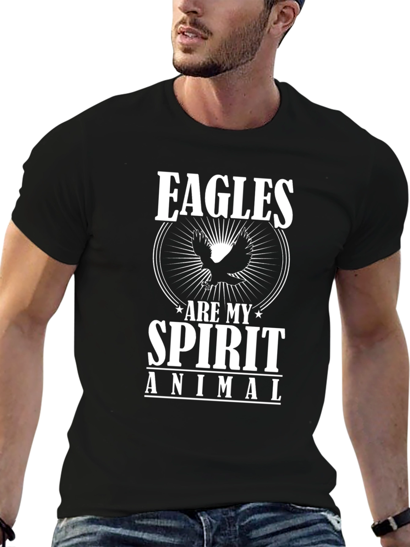 Eagles Are My Spirit Animal Graphic Tee - Black