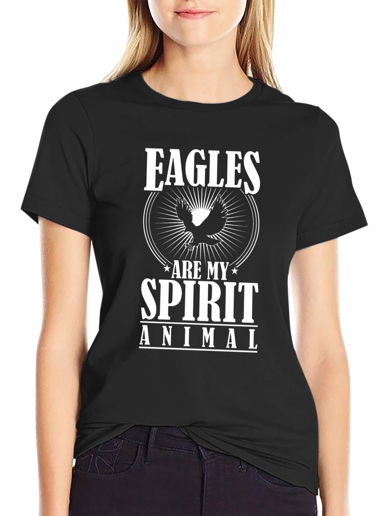 Eagles Are My Spirit Animal Graphic Tee - Black