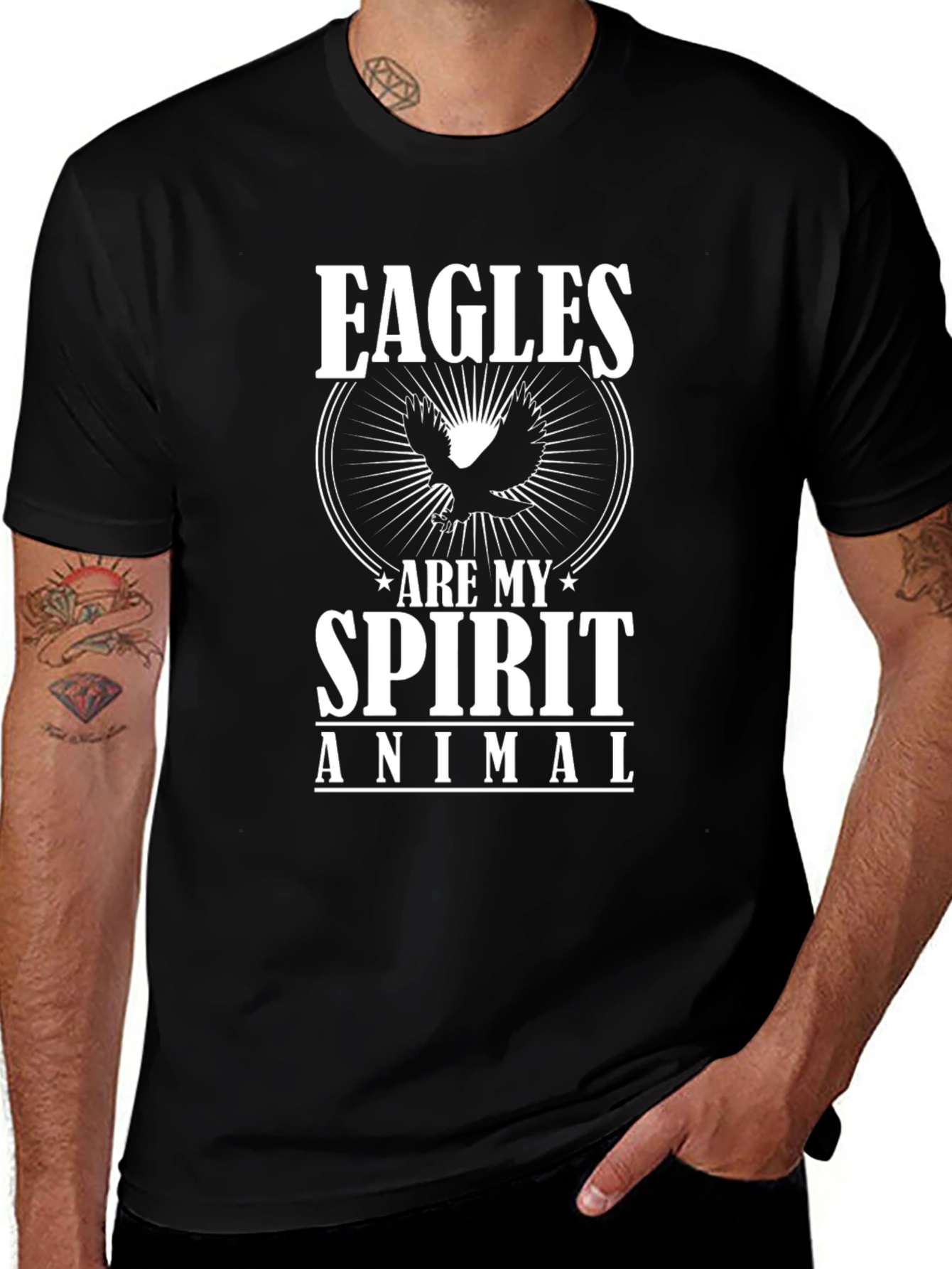 Eagles Are My Spirit Animal Graphic Tee - Black