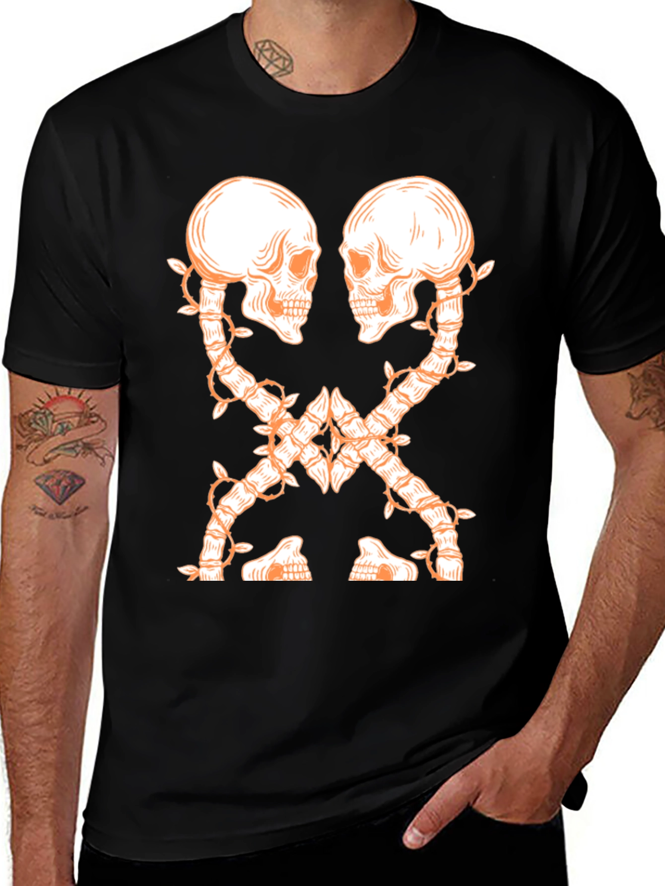 Skull Vine Graphic Tee - Dark and Edgy Design