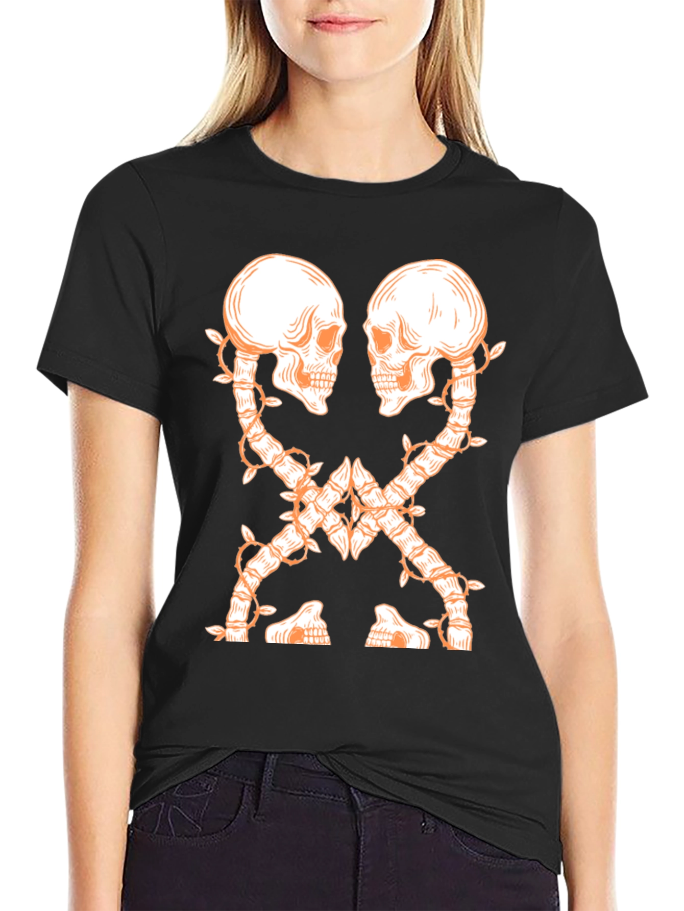 Skull Vine Graphic Tee - Dark and Edgy Design