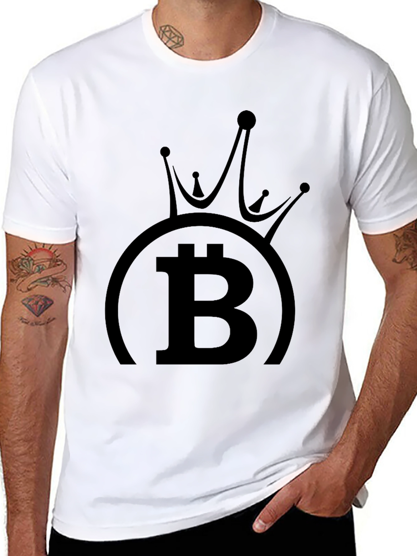 Bitcoin King Black T-Shirt Crypto Currency Tee