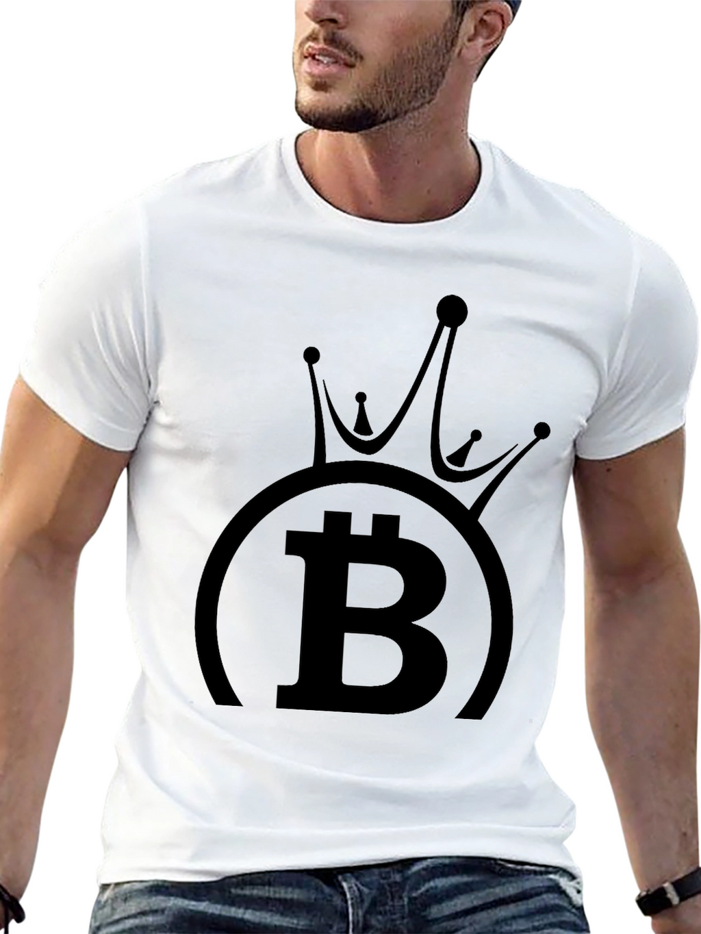 Bitcoin King Black T-Shirt Crypto Currency Tee