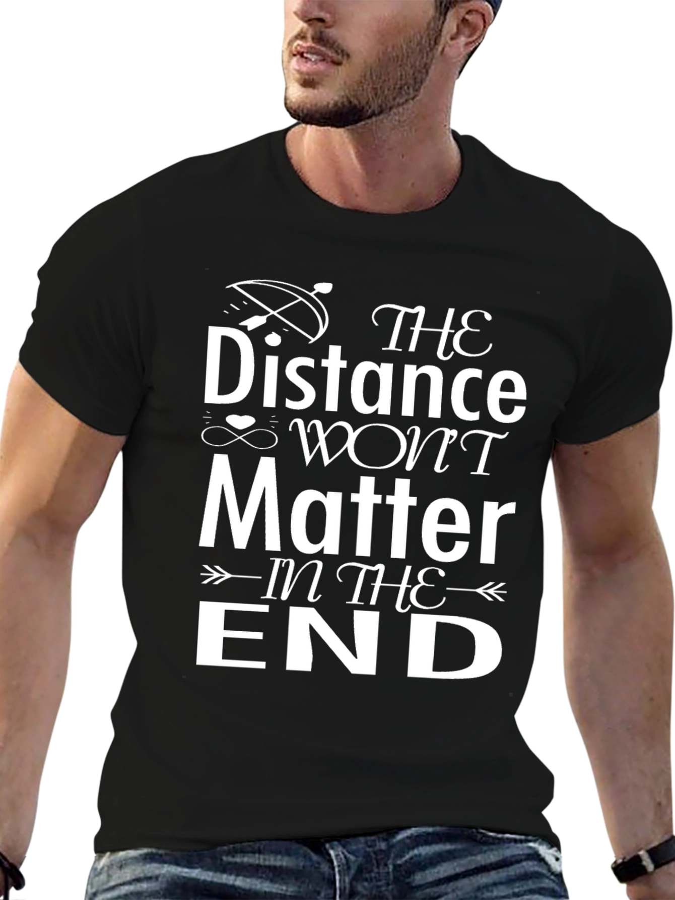 Distance Matters T-Shirt - Black Cotton Graphic Tee