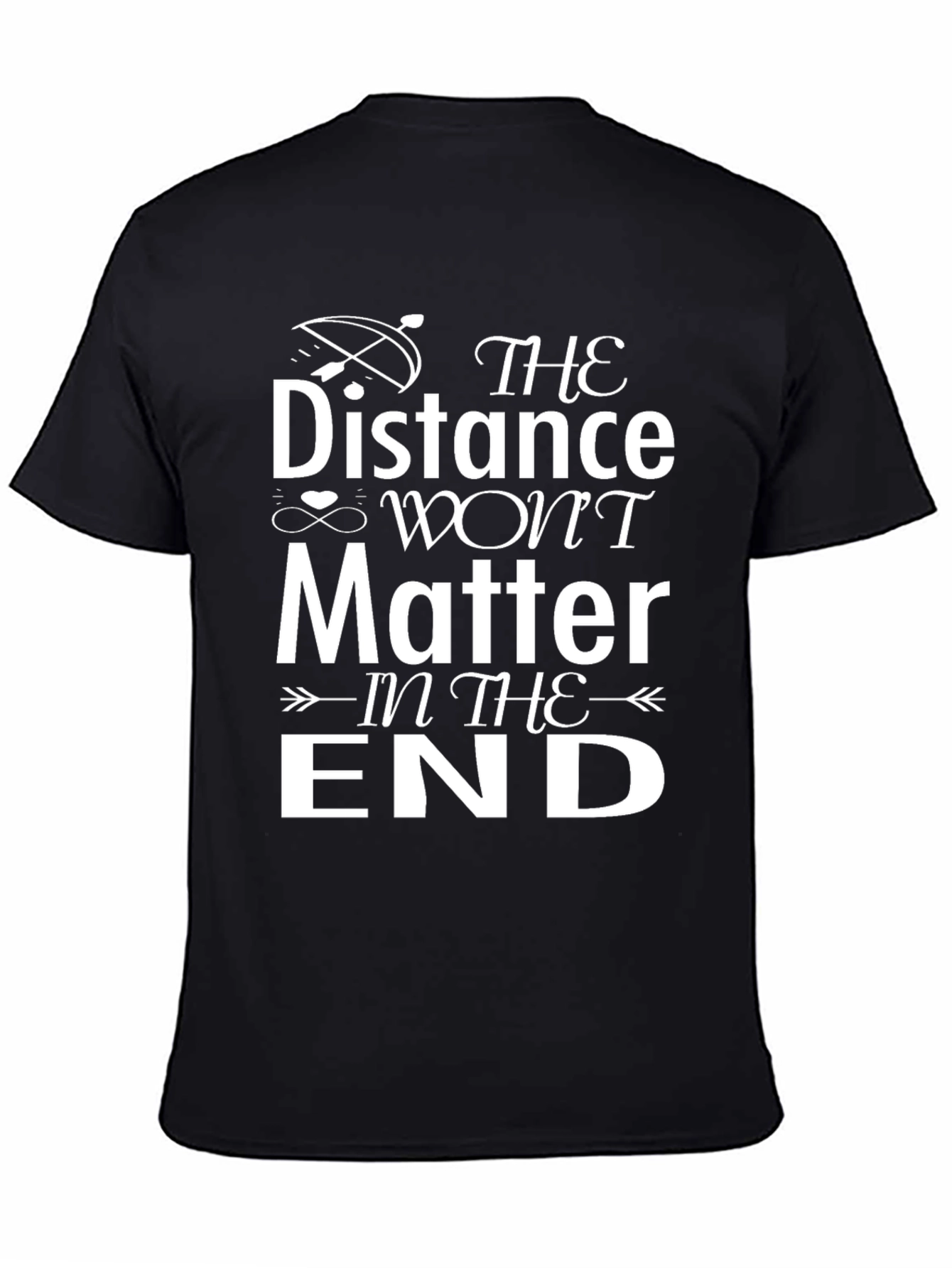 Distance Matters T-Shirt - Black Cotton Graphic Tee