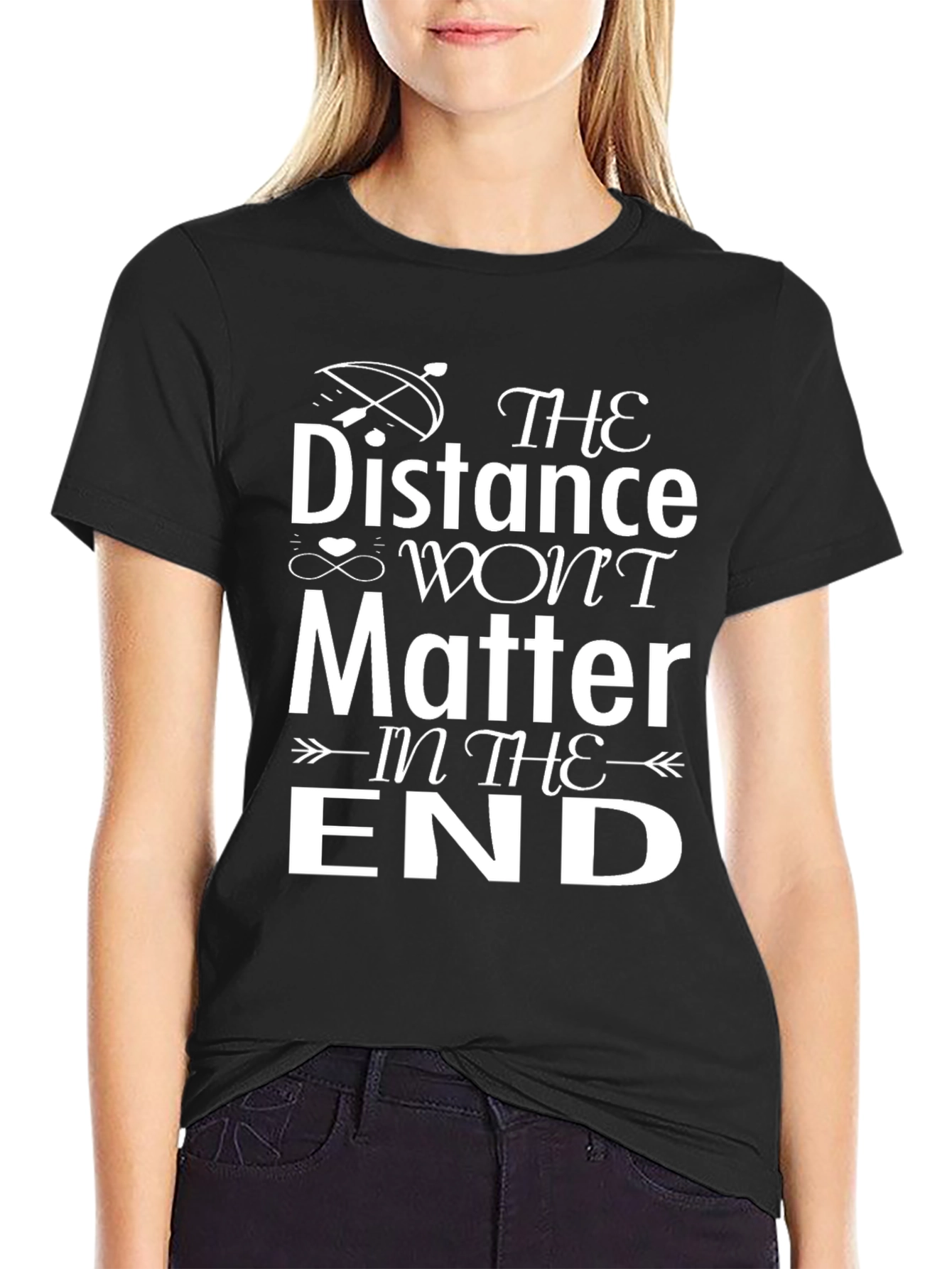 Distance Matters T-Shirt - Black Cotton Graphic Tee