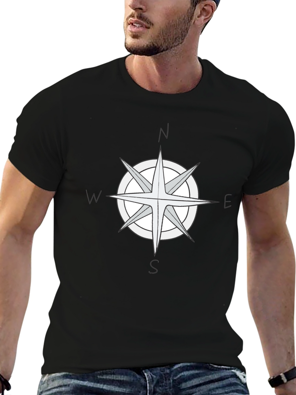 Compass Rose Graphic Tee - Black T-Shirt