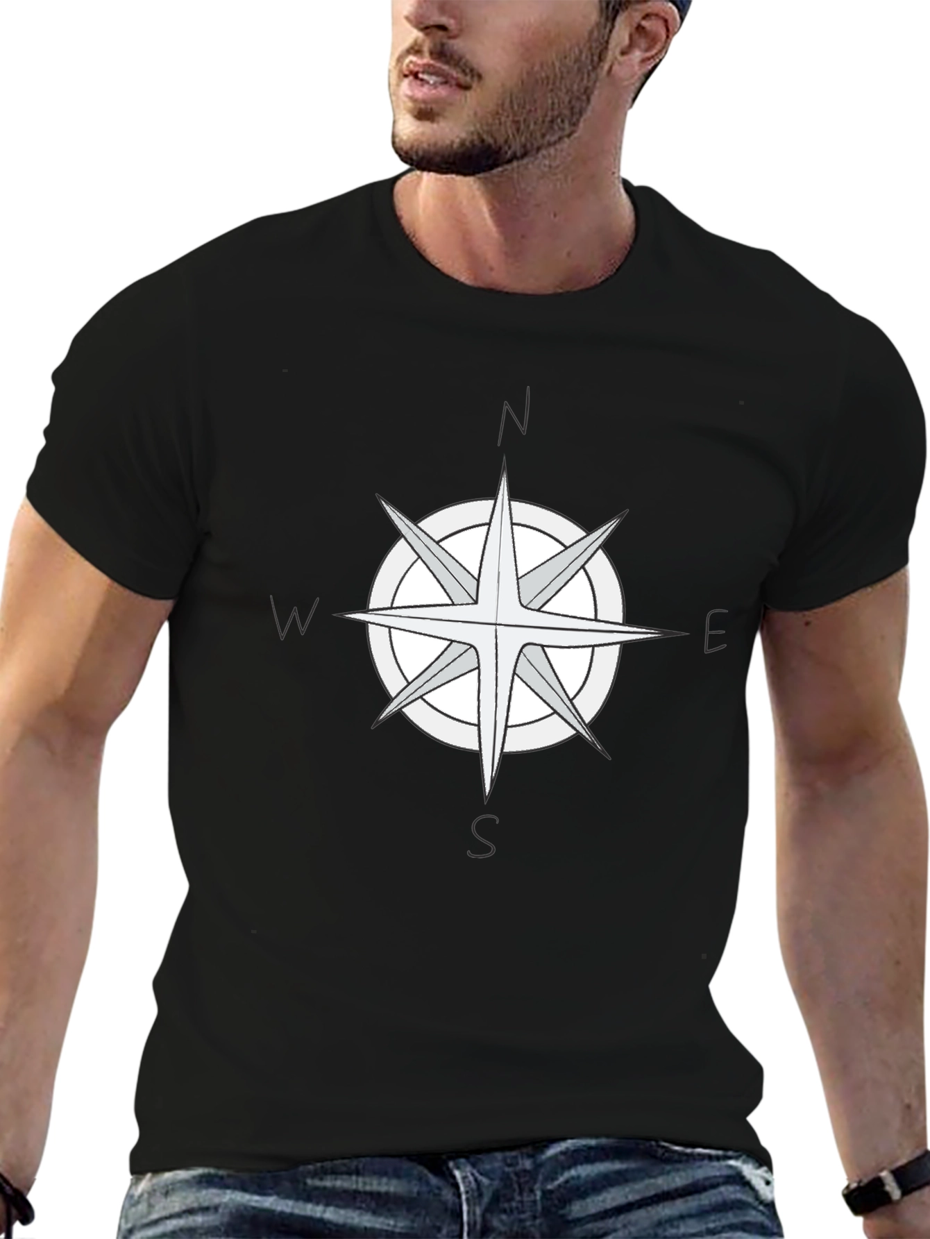 Compass Rose Graphic Tee - Black T-Shirt
