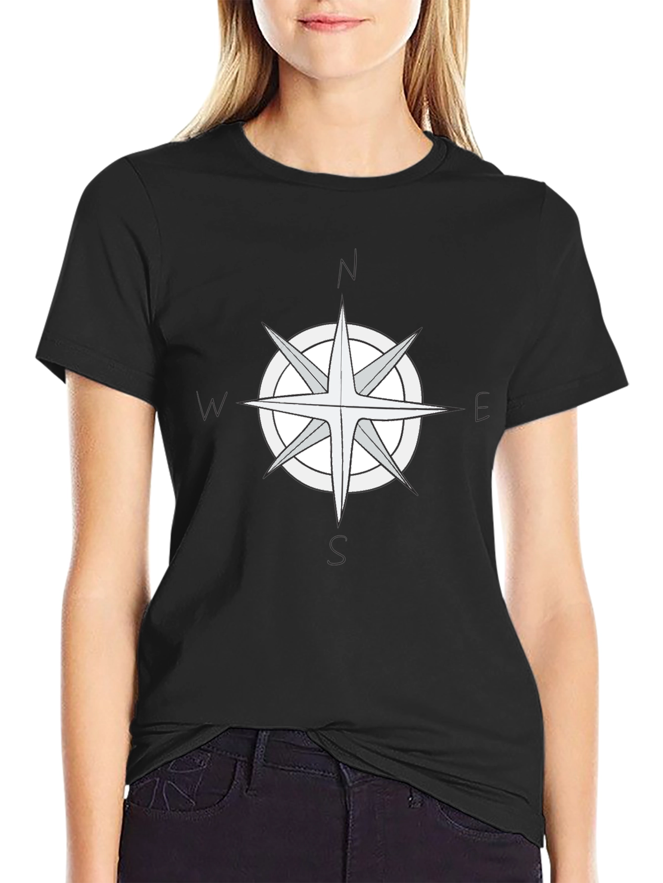 Compass Rose Graphic Tee - Black T-Shirt