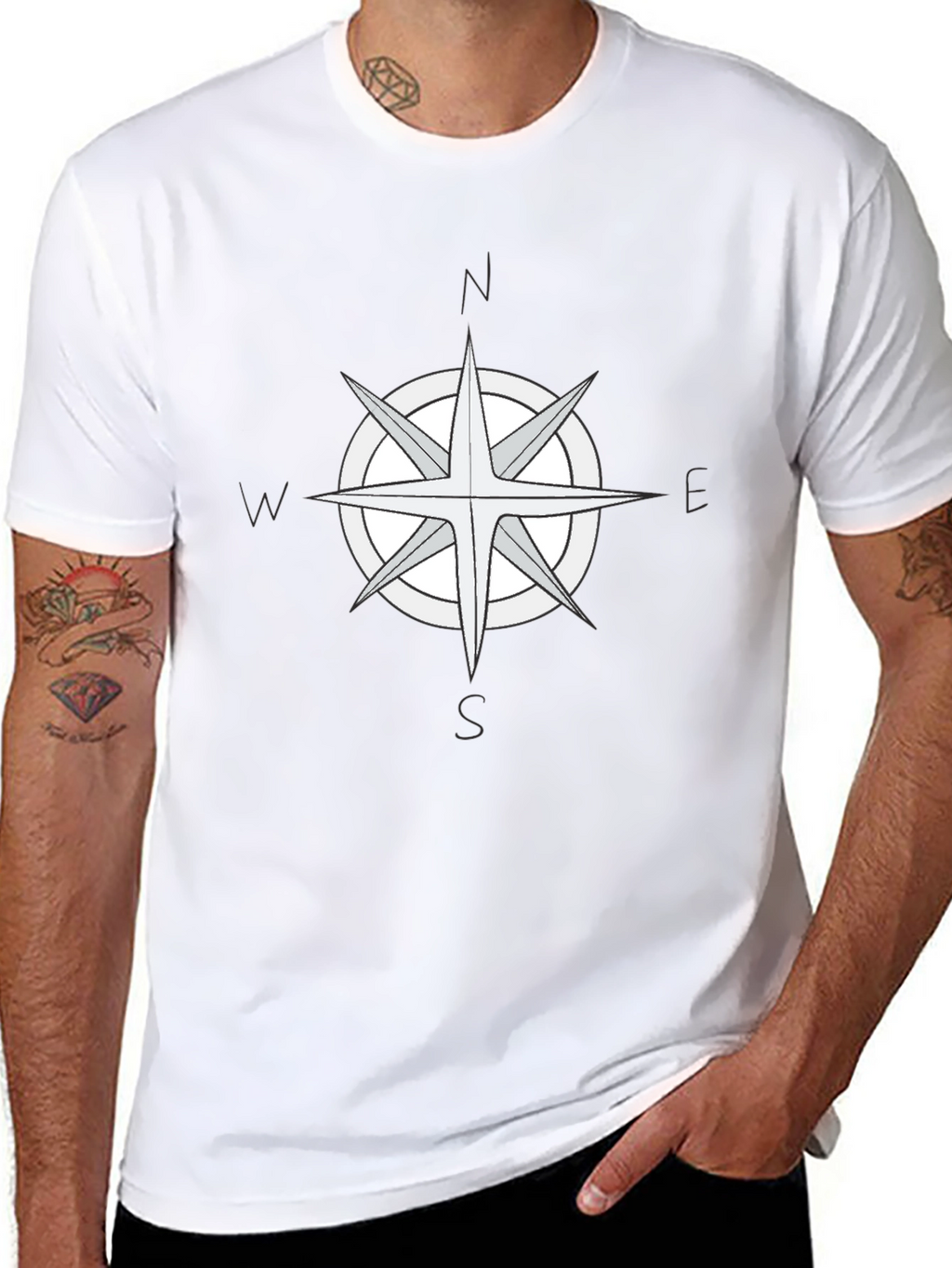 Compass Rose Graphic Tee - Black T-Shirt