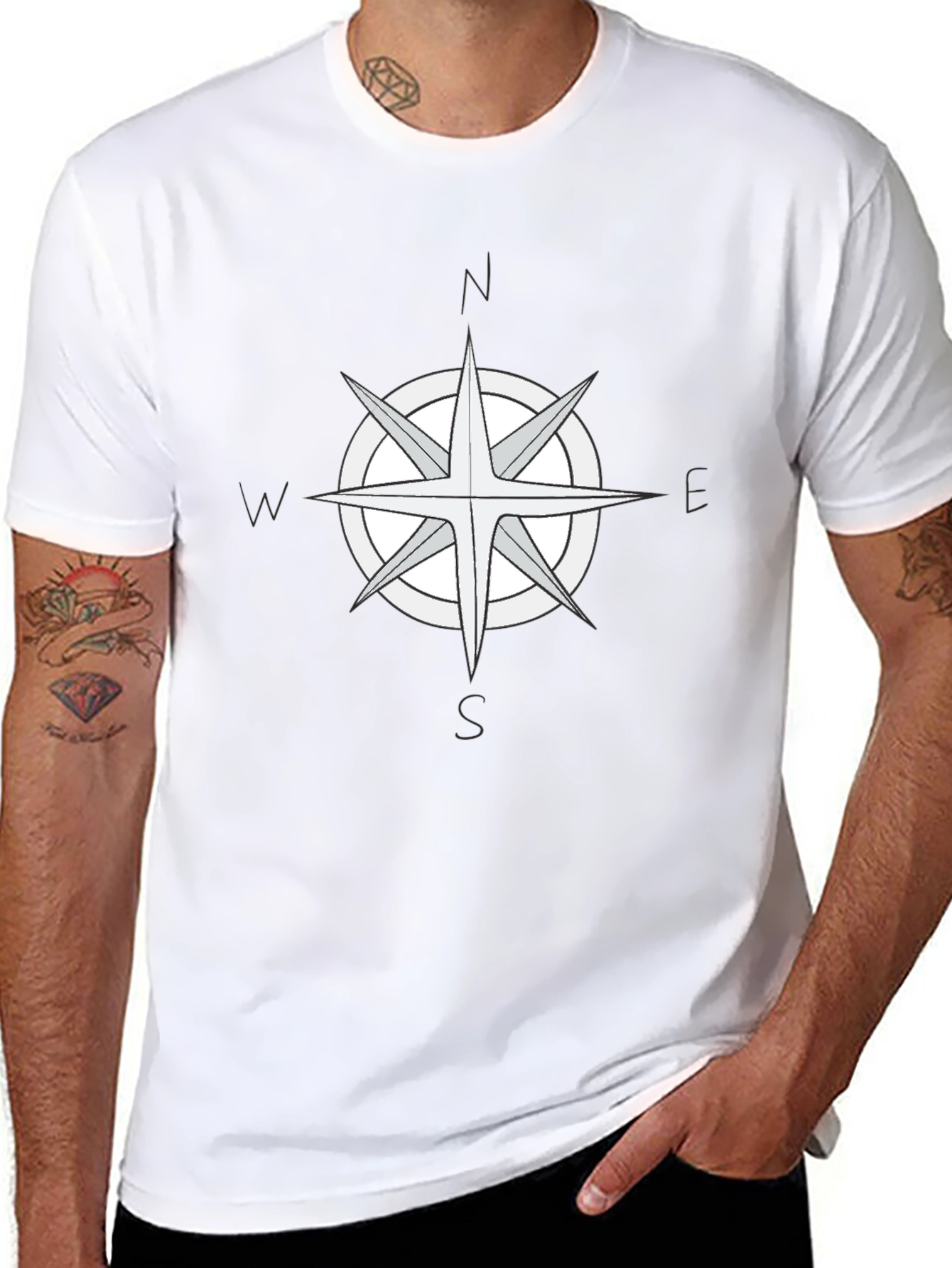 Compass Rose Graphic Tee - Black T-Shirt