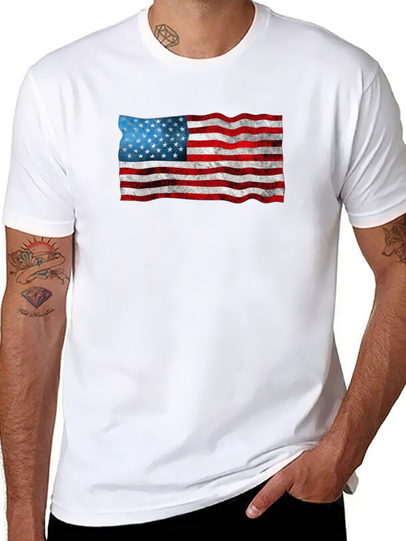 American Flag Graphic Tee - Patriotic Style