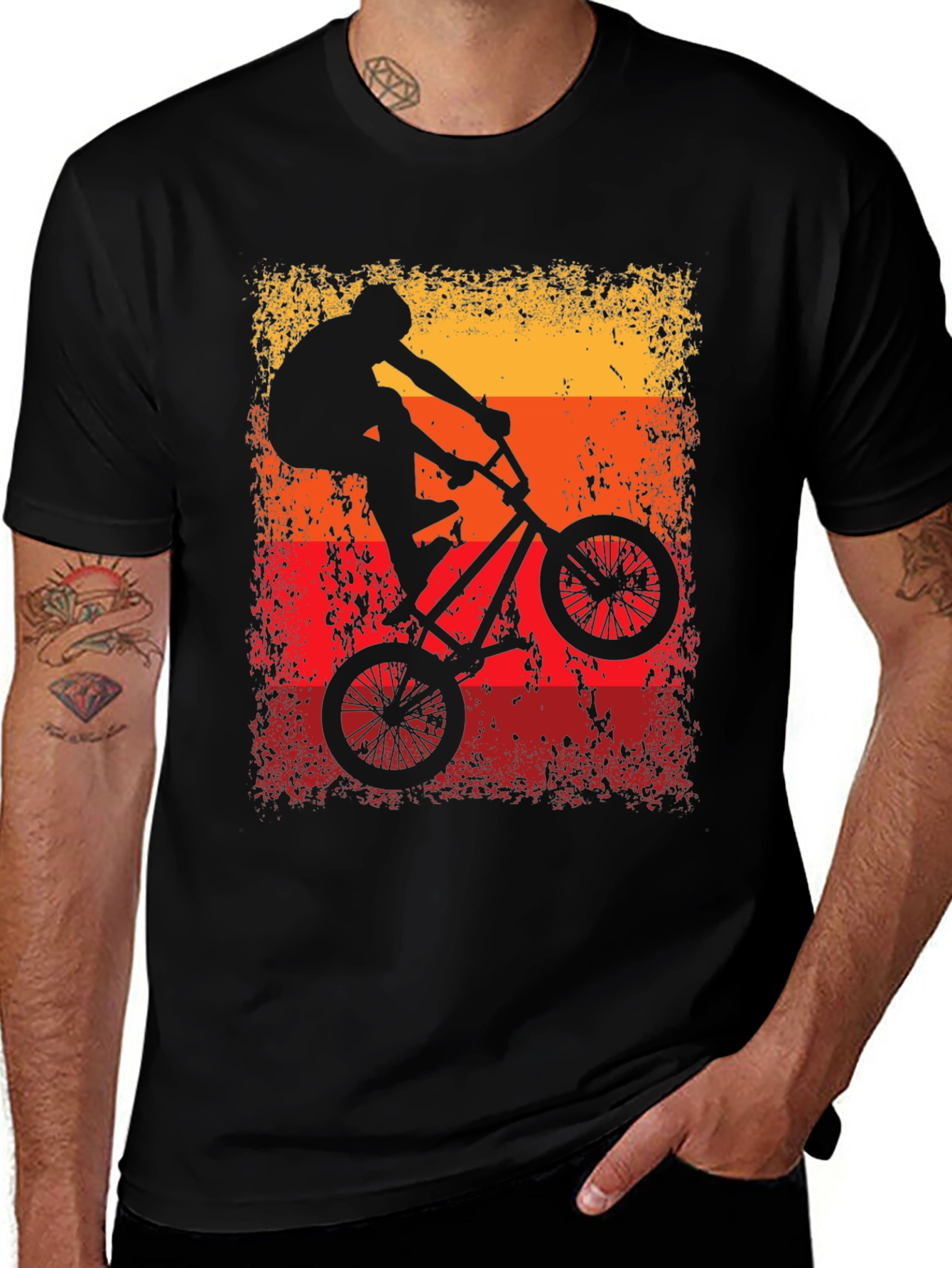 BMX Rider T-Shirt - Black Cotton Graphic Tee