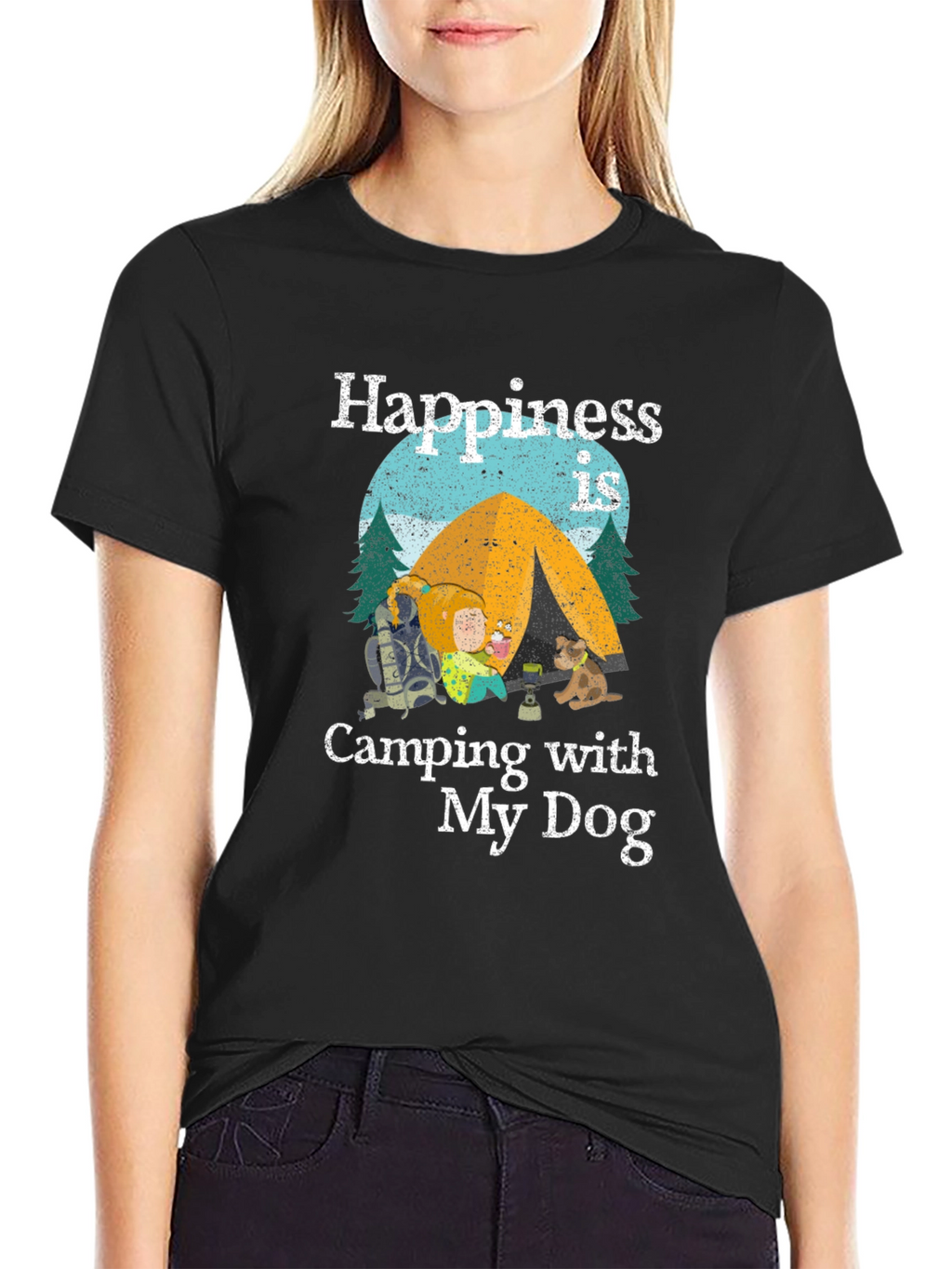 Camping With My Dog Graphic Tee