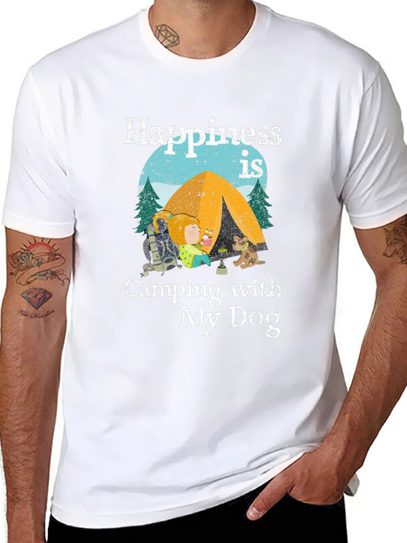 Camping With My Dog Graphic Tee
