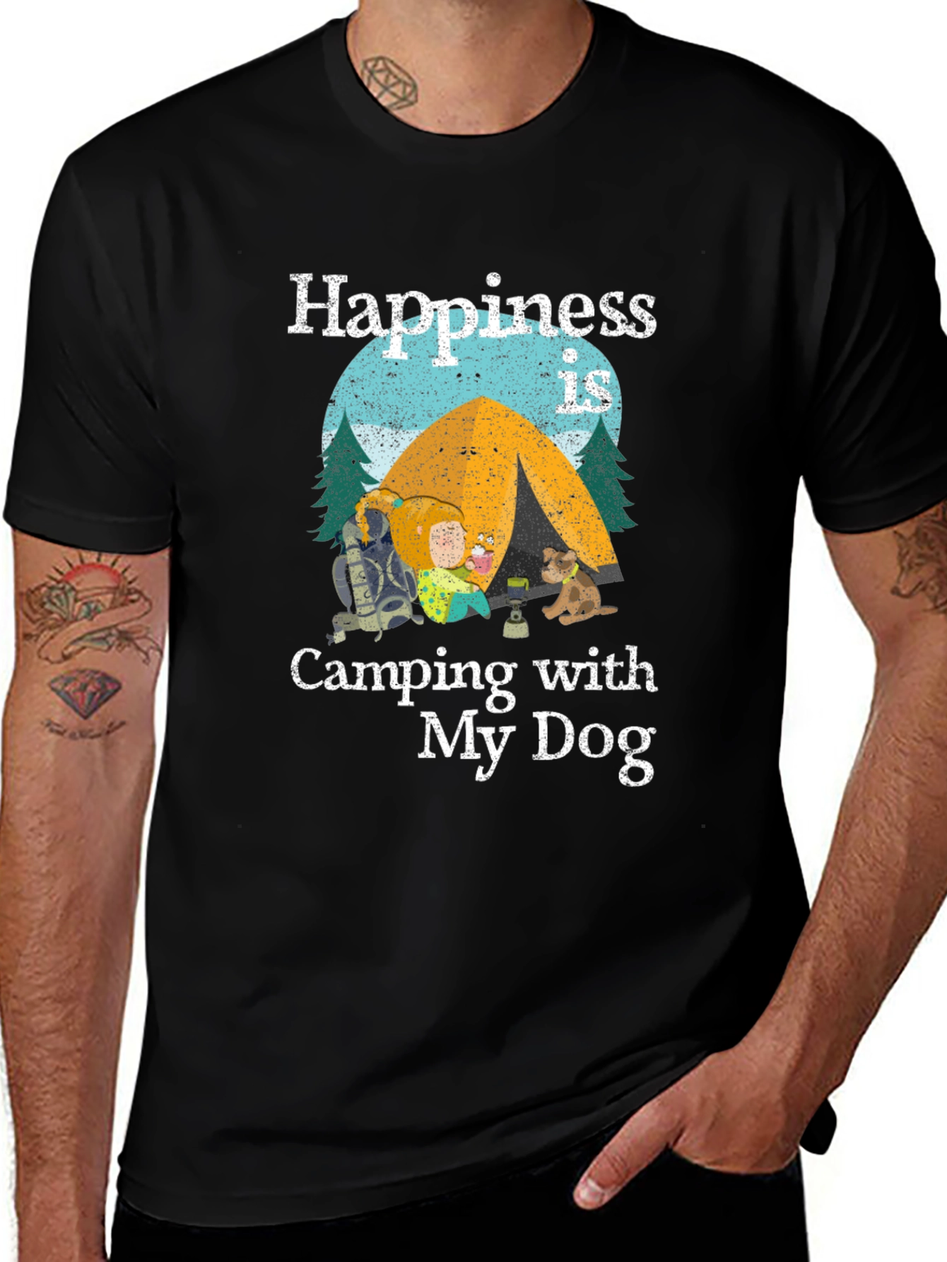 Camping With My Dog Graphic Tee