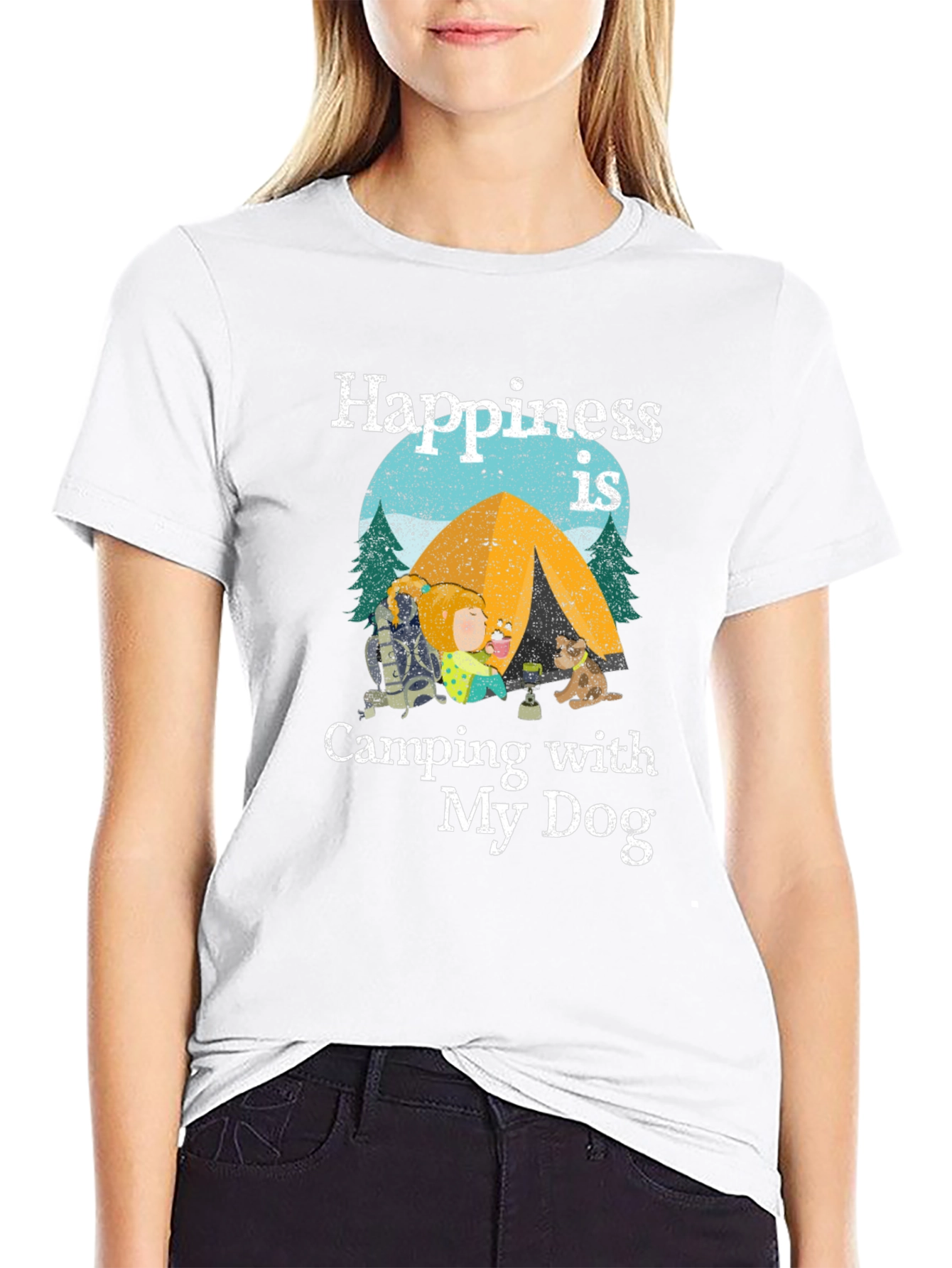 Camping With My Dog Graphic Tee