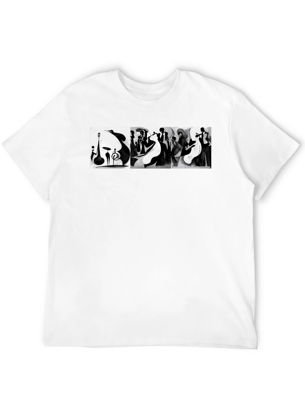 Abstract Jazz Music Band Black T-Shirt