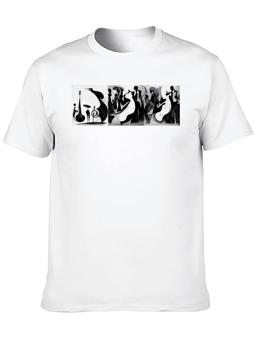 Abstract Jazz Music Band Black T-Shirt