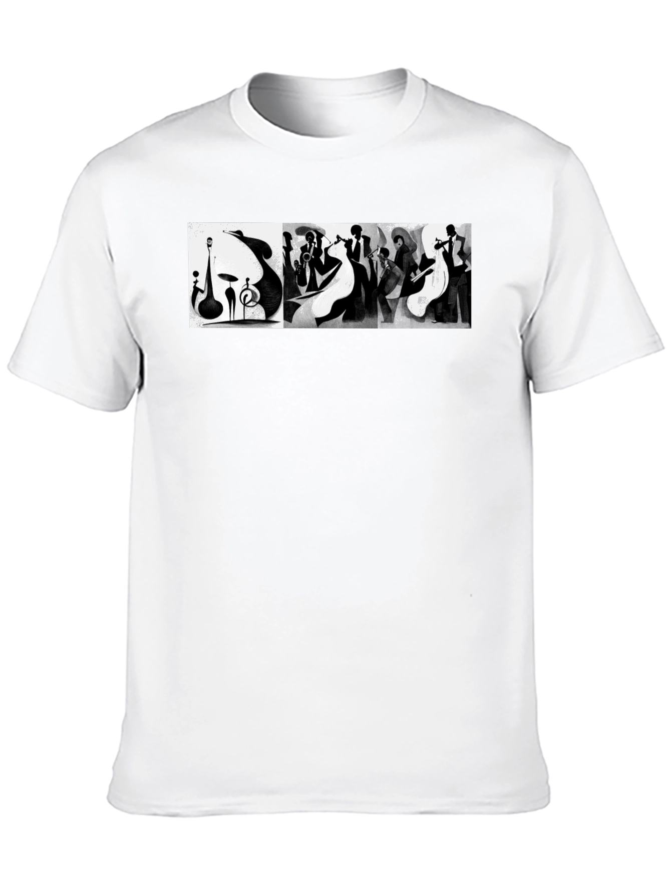 Abstract Jazz Music Band Black T-Shirt