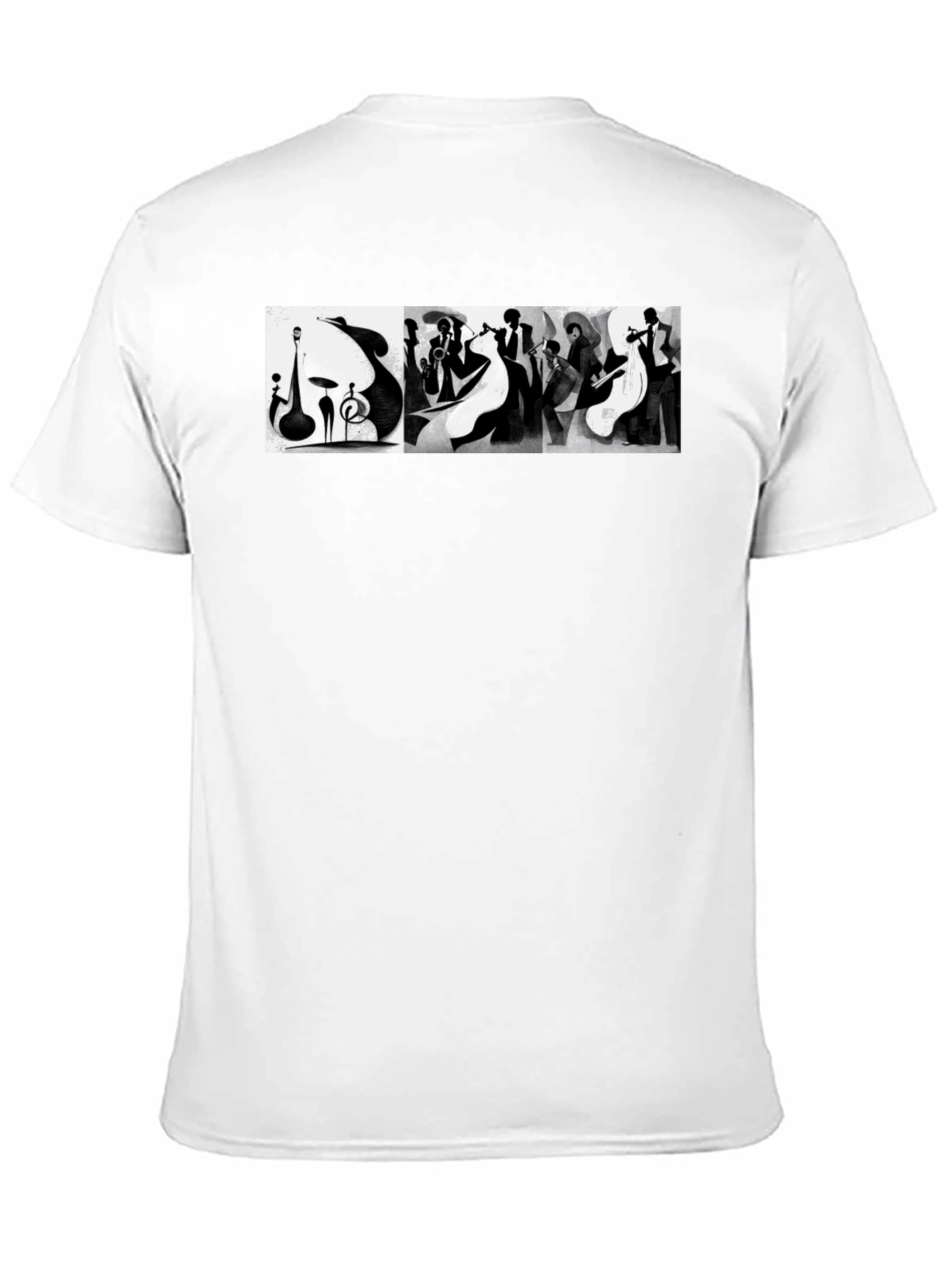 Abstract Jazz Music Band Black T-Shirt