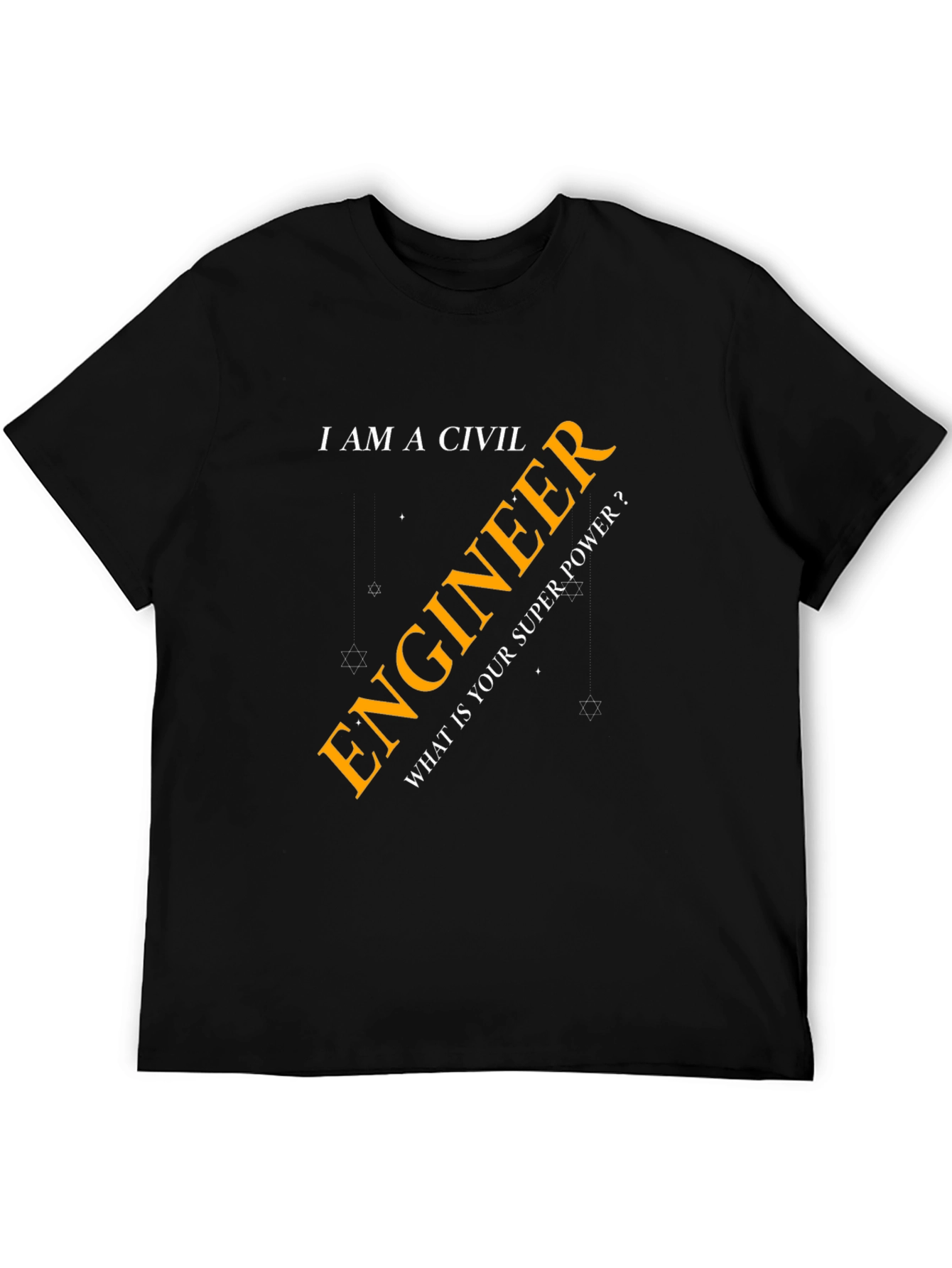 Civil Engineer Superpower T-Shirt - Black Cotton Tee