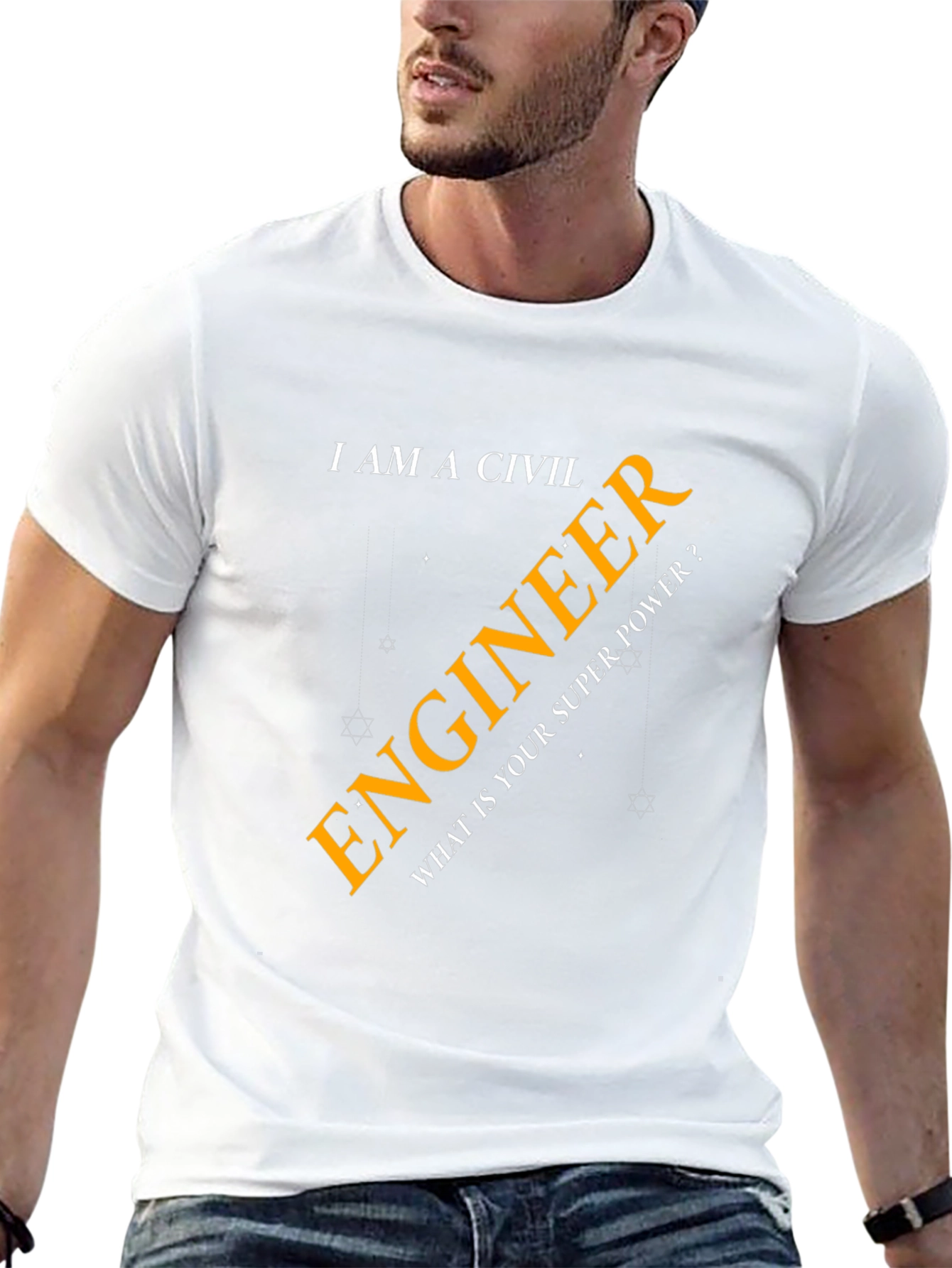 Civil Engineer Superpower T-Shirt - Black Cotton Tee