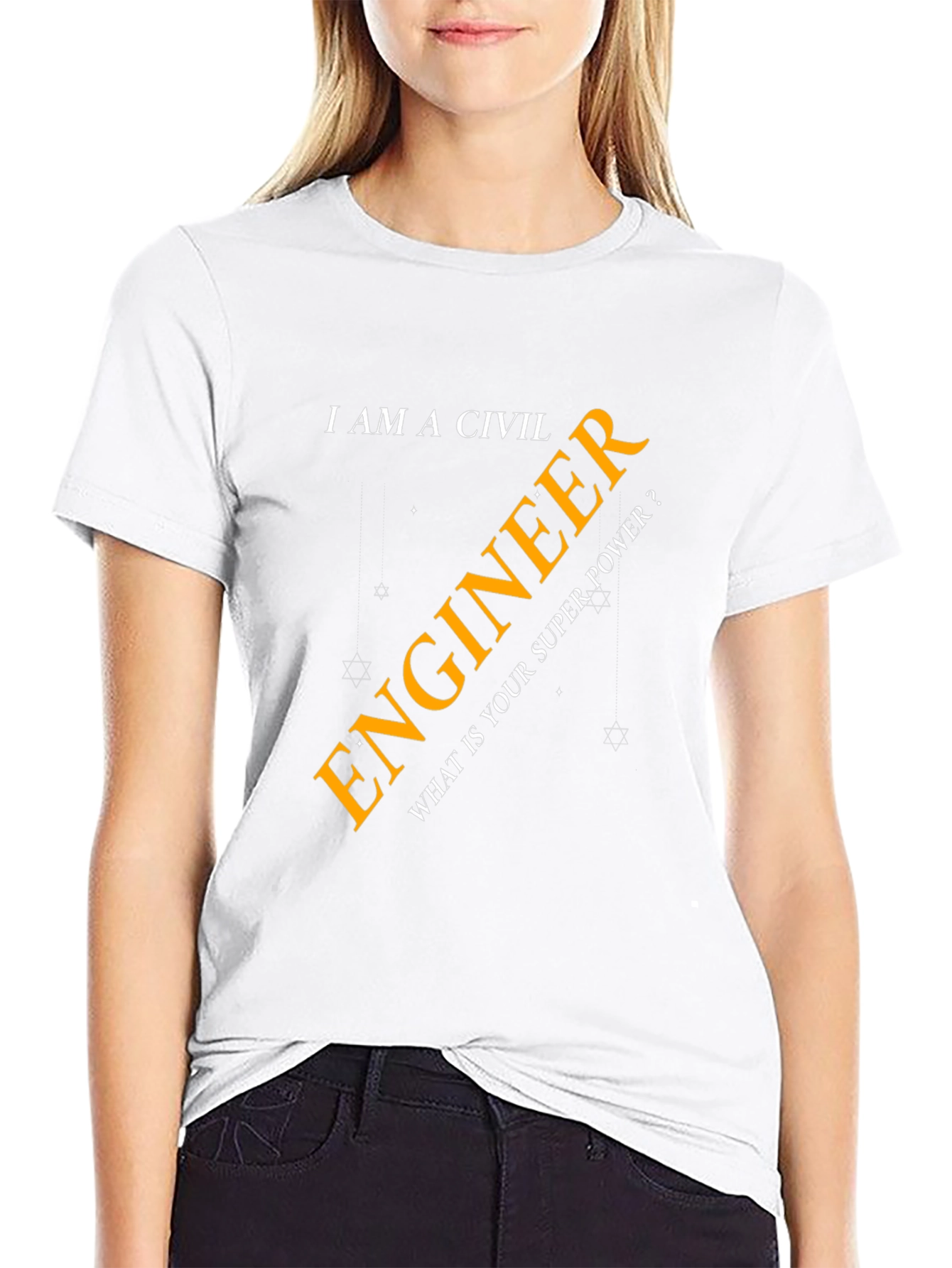 Civil Engineer Superpower T-Shirt - Black Cotton Tee