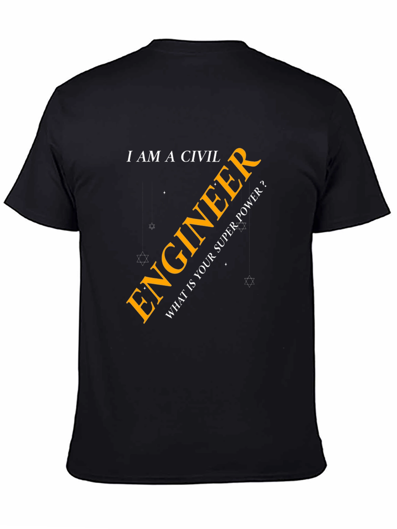 Civil Engineer Superpower T-Shirt - Black Cotton Tee