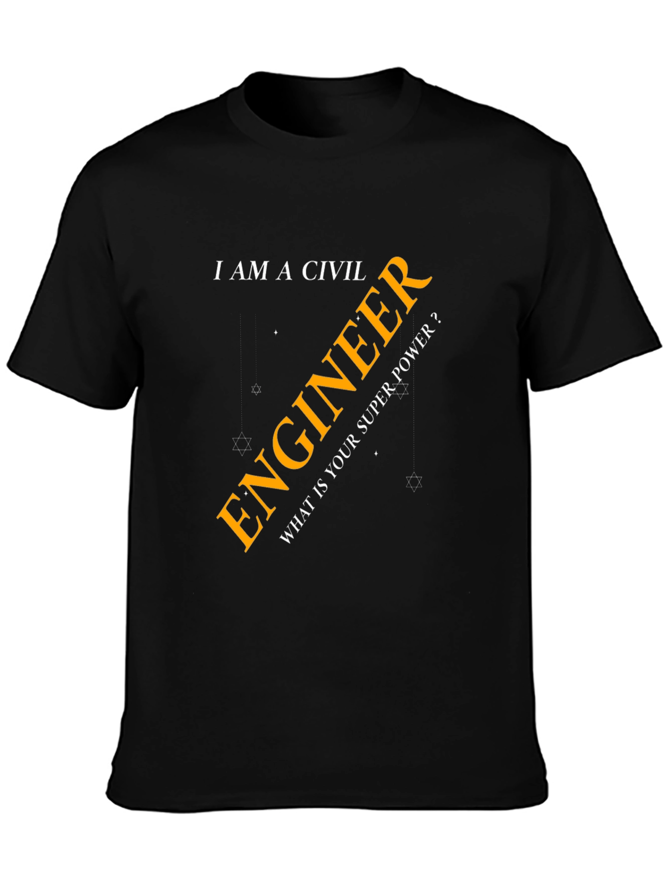 Civil Engineer Superpower T-Shirt - Black Cotton Tee