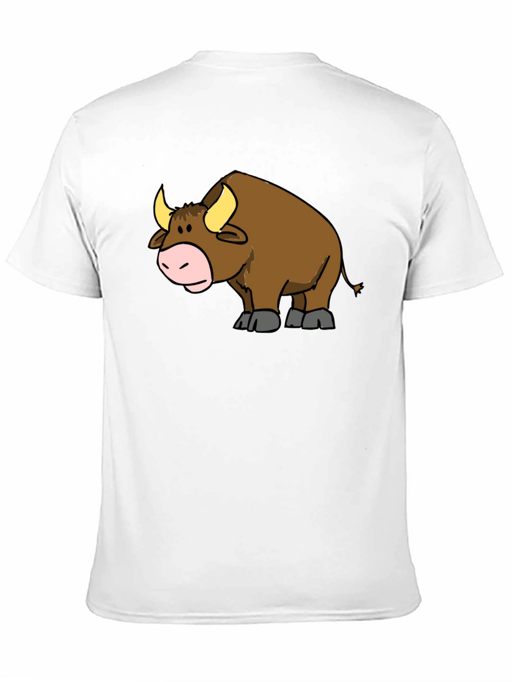 Cartoon Bull Graphic T-Shirt - Black