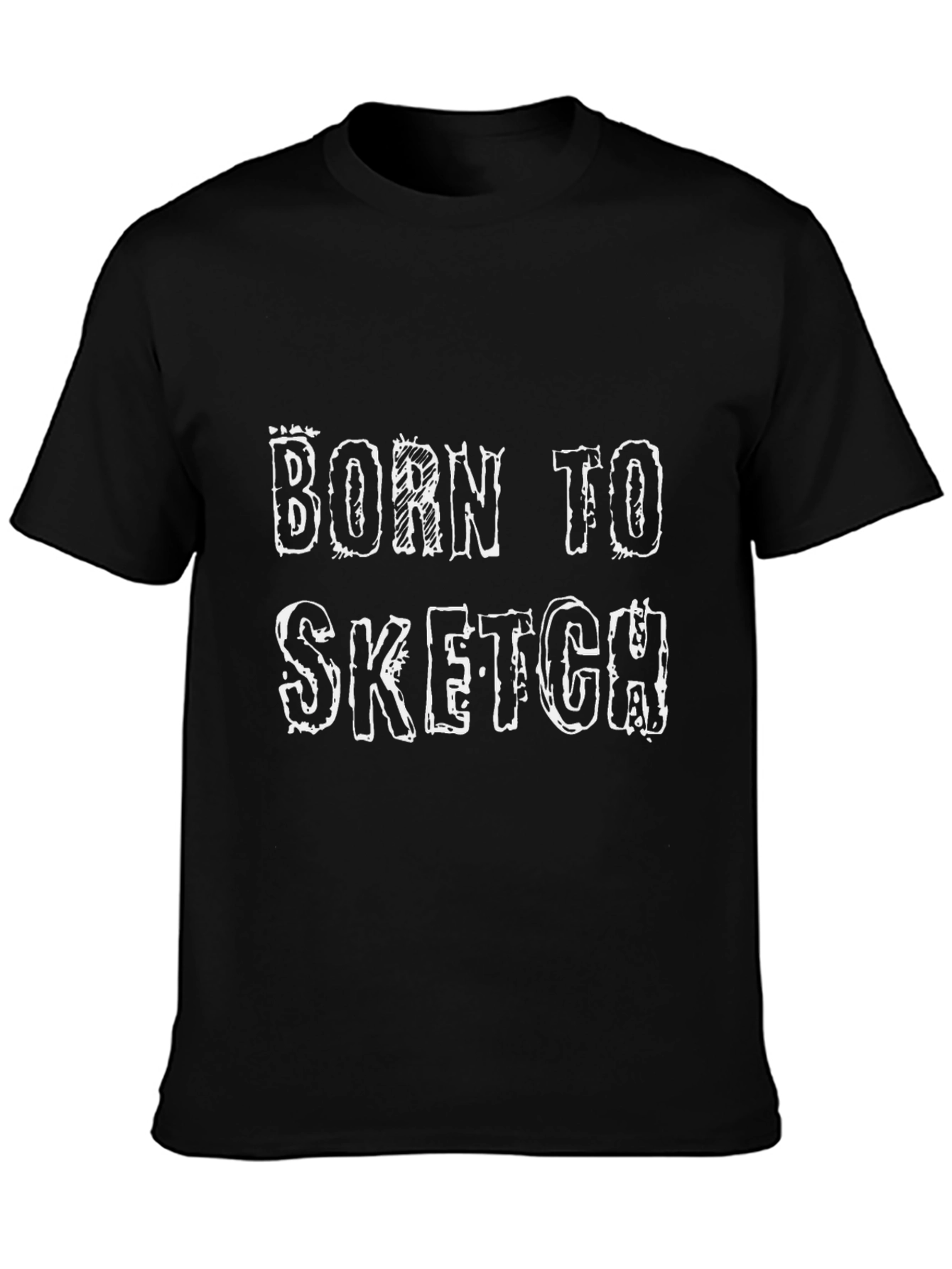 Born To Sketch Black Graphic T-Shirt