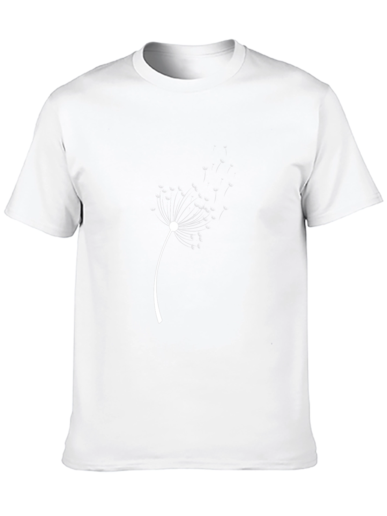 Dandelion Print Black T-Shirt - Casual Comfort