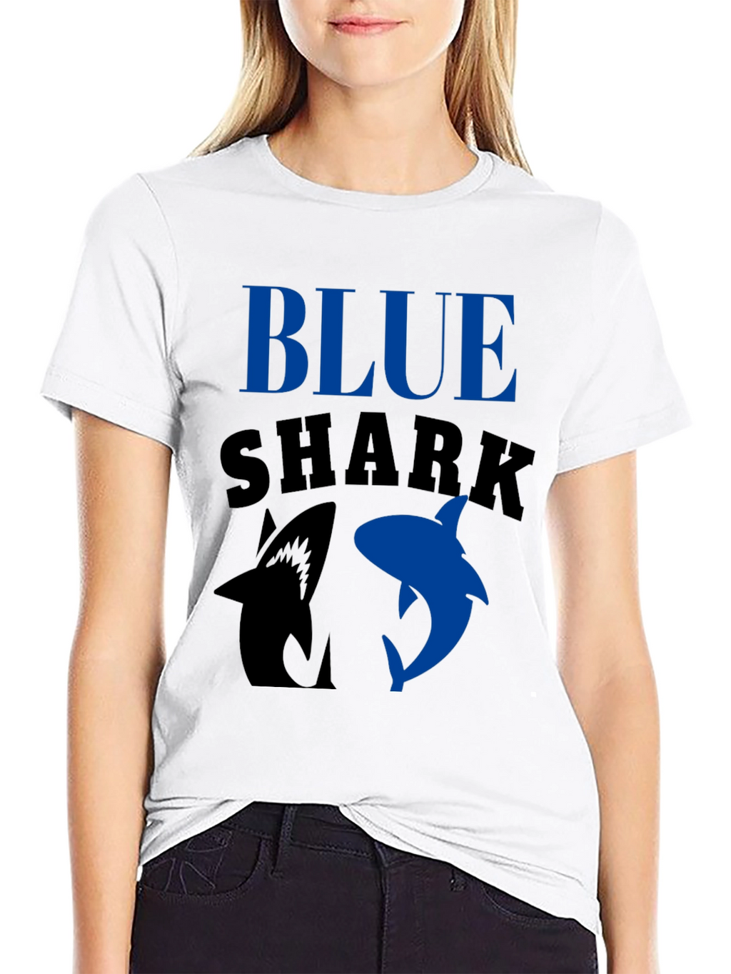Blue Shark Graphic T-Shirt - Black