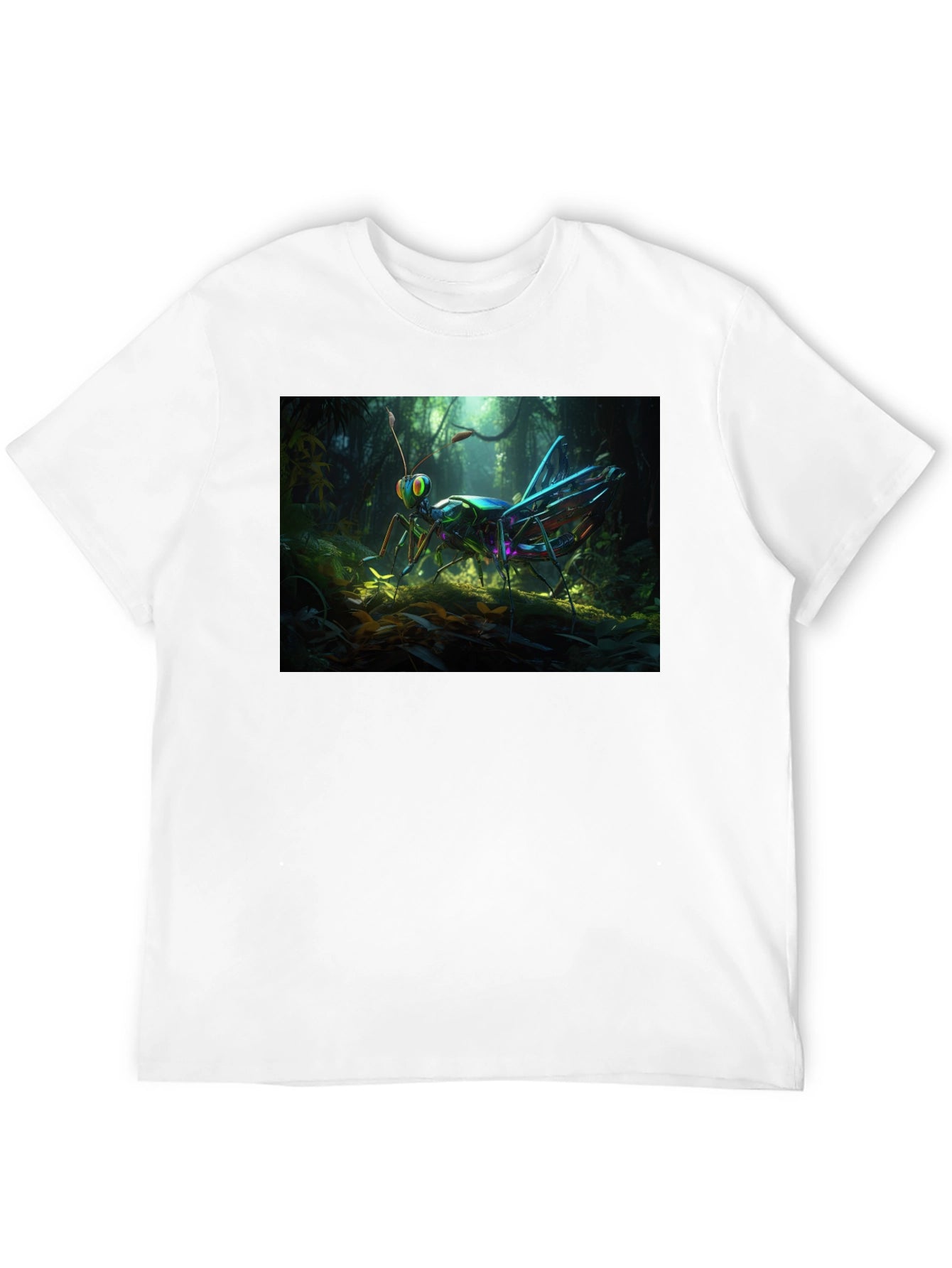 Grasshopper Graphic Tee - Vivid Insect Design