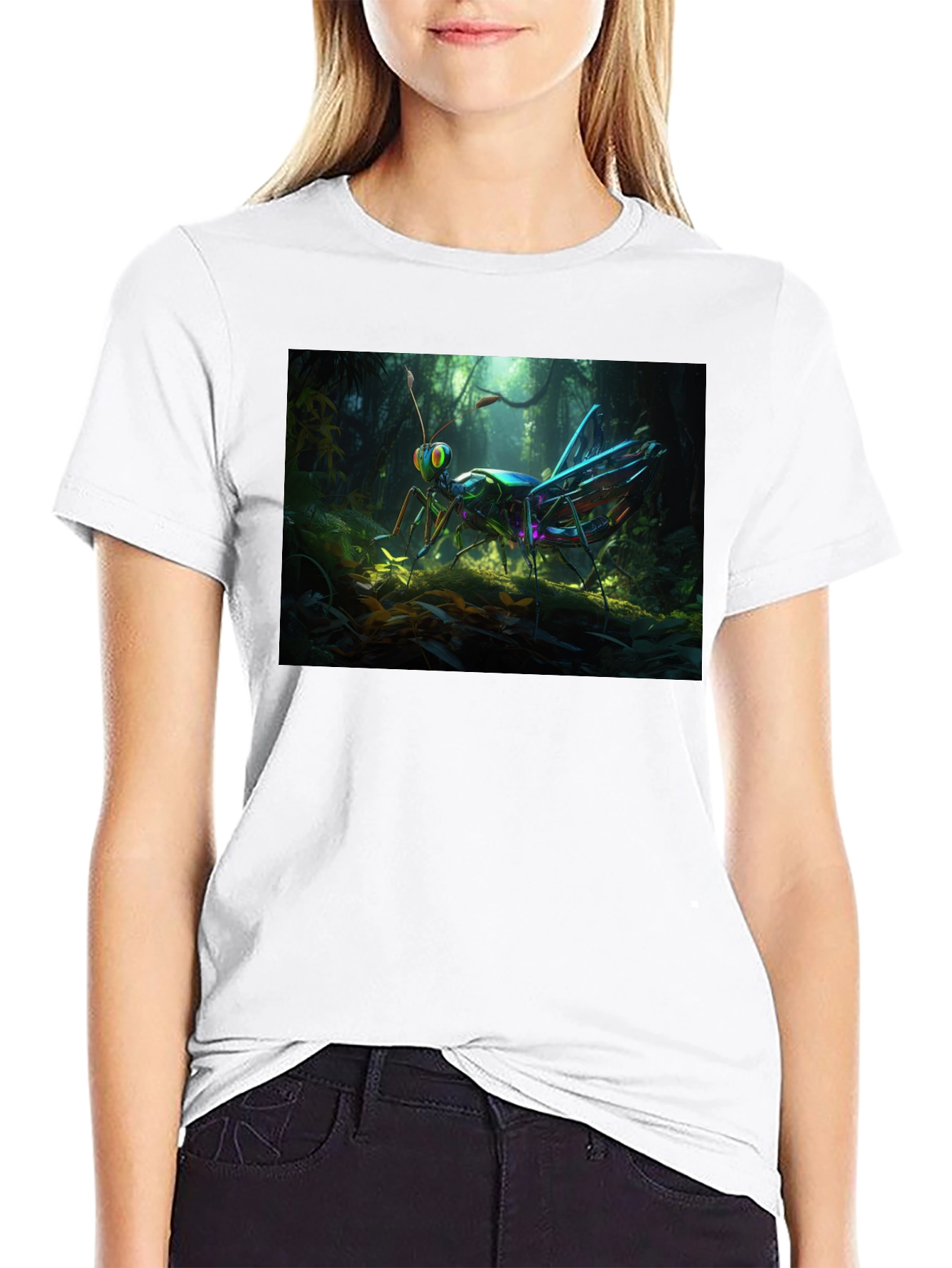 Grasshopper Graphic Tee - Vivid Insect Design