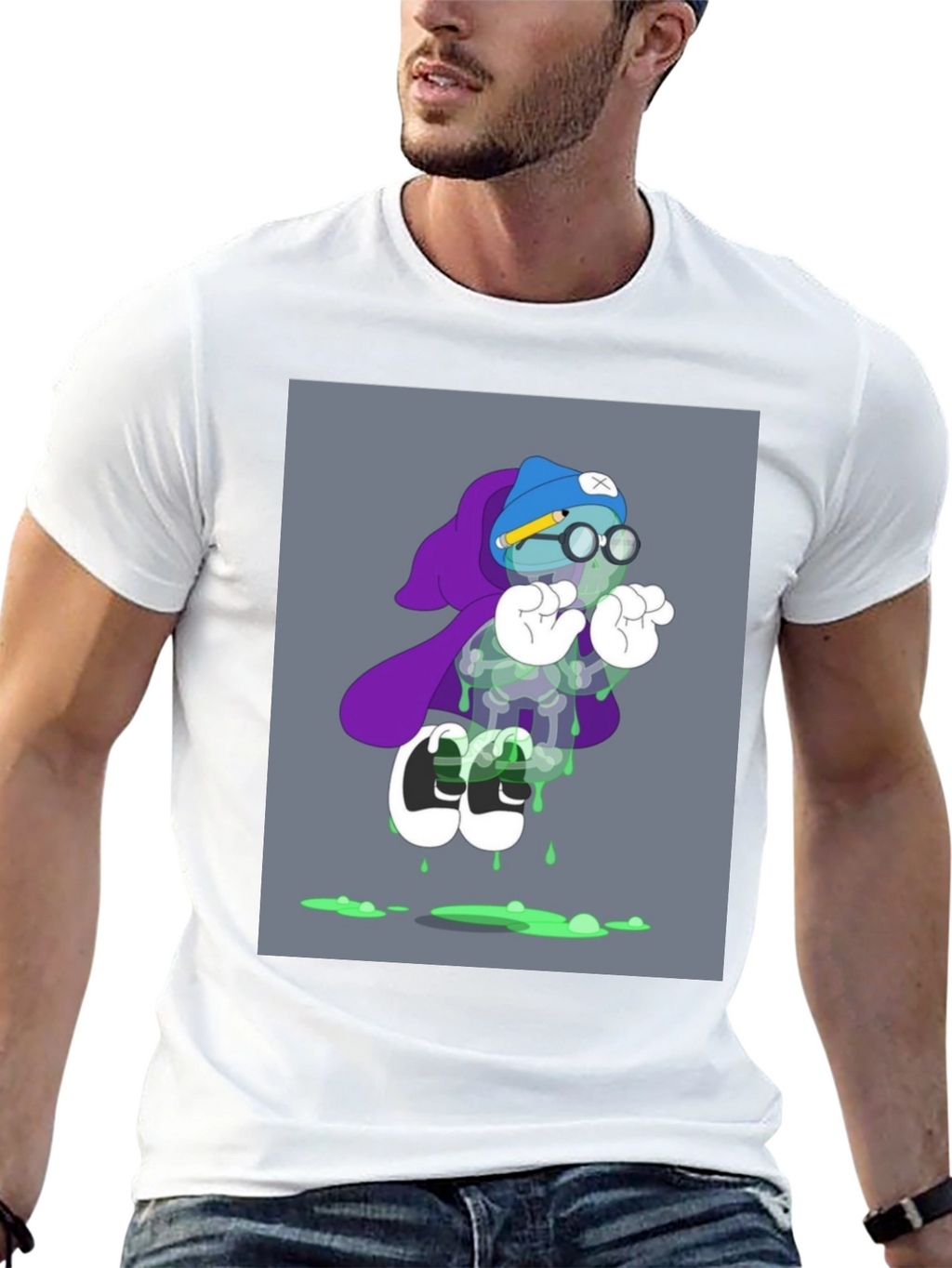 Cartoon Graphic Print Black T-Shirt