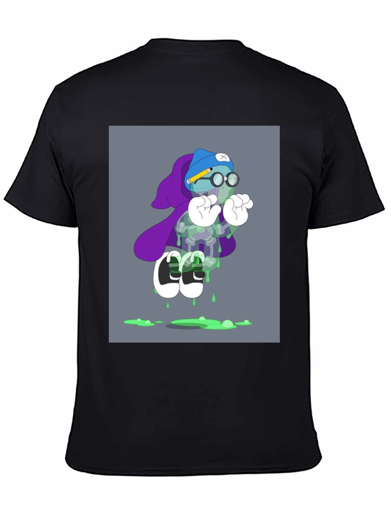 Cartoon Graphic Print Black T-Shirt