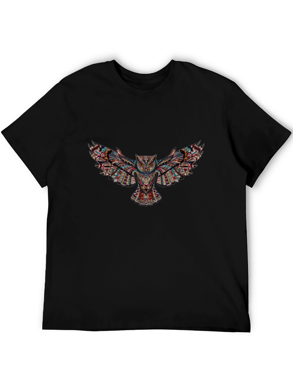 Black T-Shirt with Owl Graphic Design
