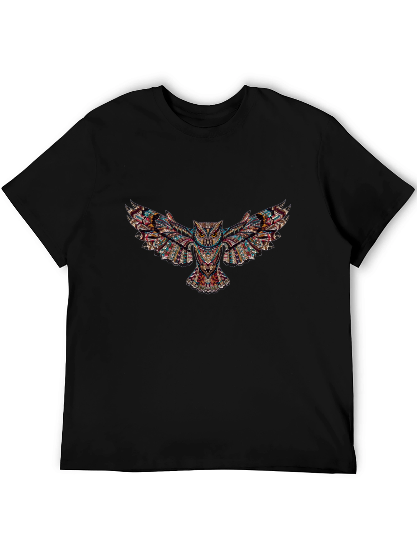 Black T-Shirt with Owl Graphic Design