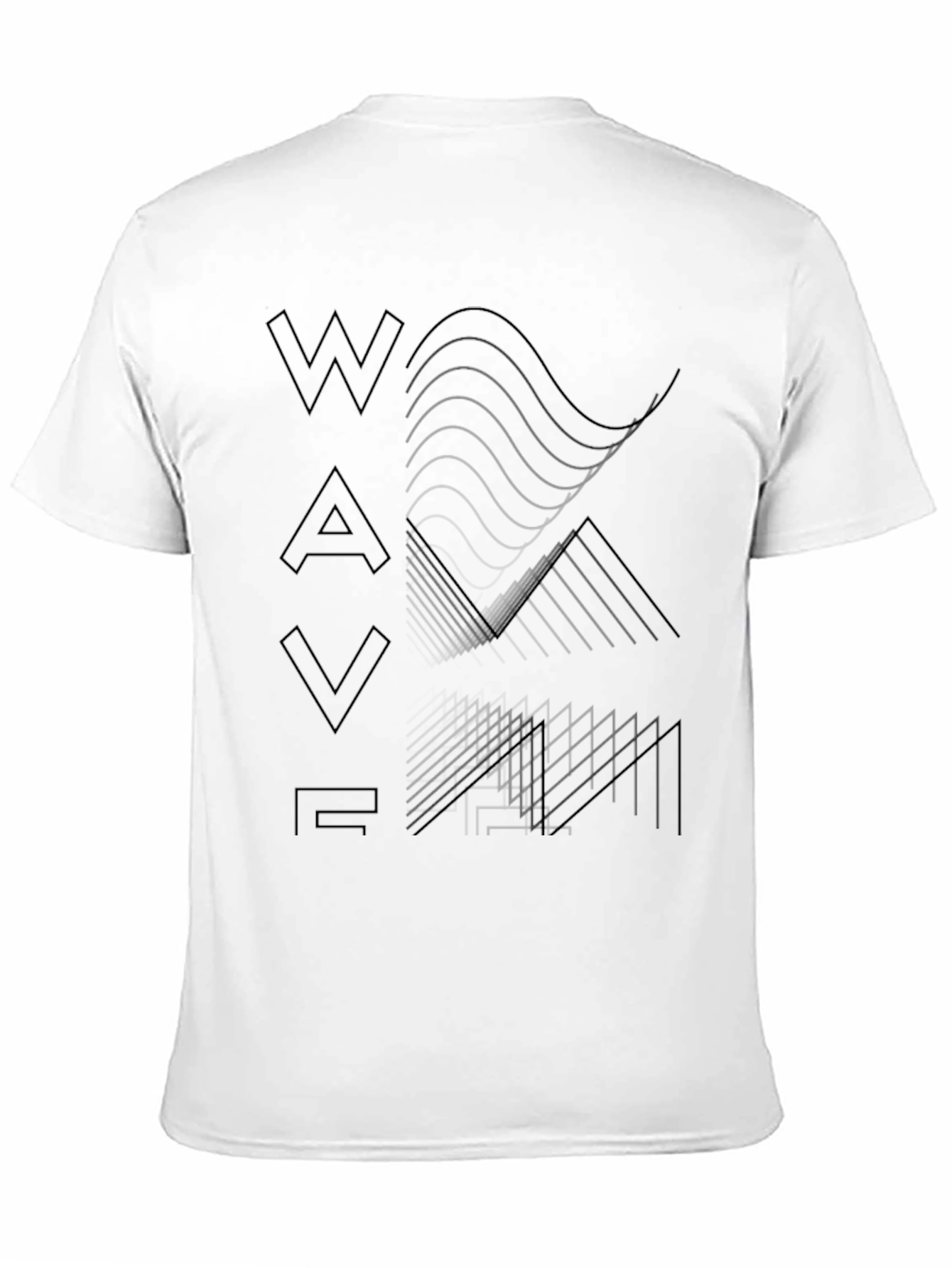 Abstract Waveform Graphic Tee - Modern Black T-Shirt