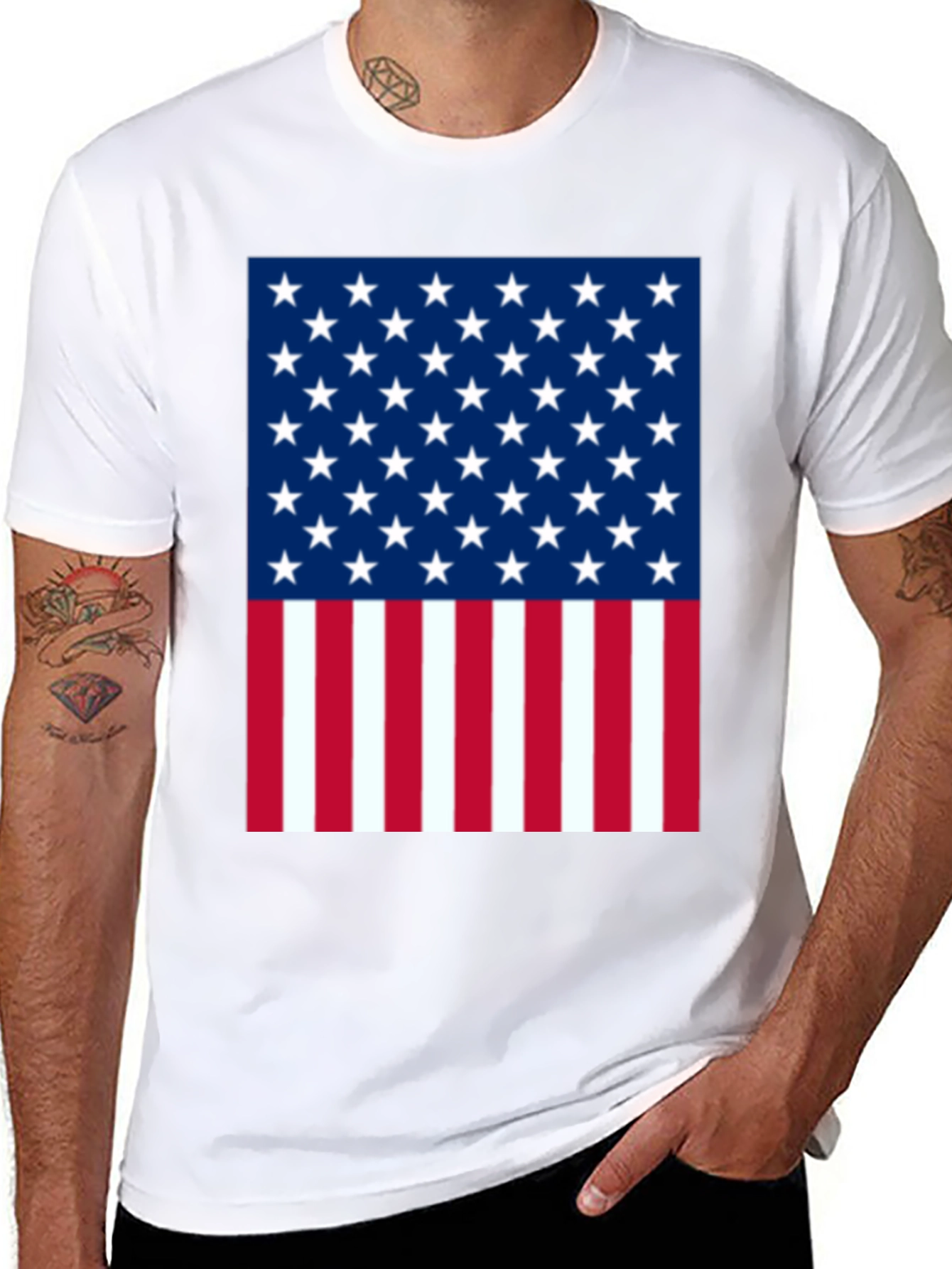 American Flag Graphic Tee - Patriotic Black T-Shirt
