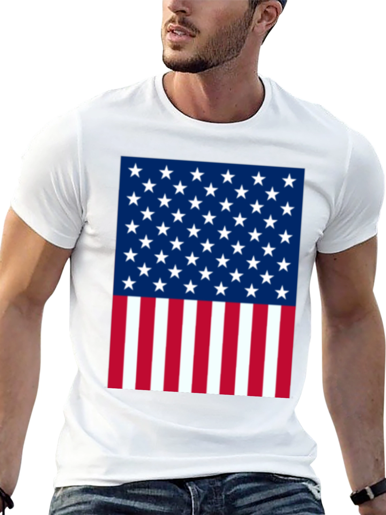 American Flag Graphic Tee - Patriotic Black T-Shirt